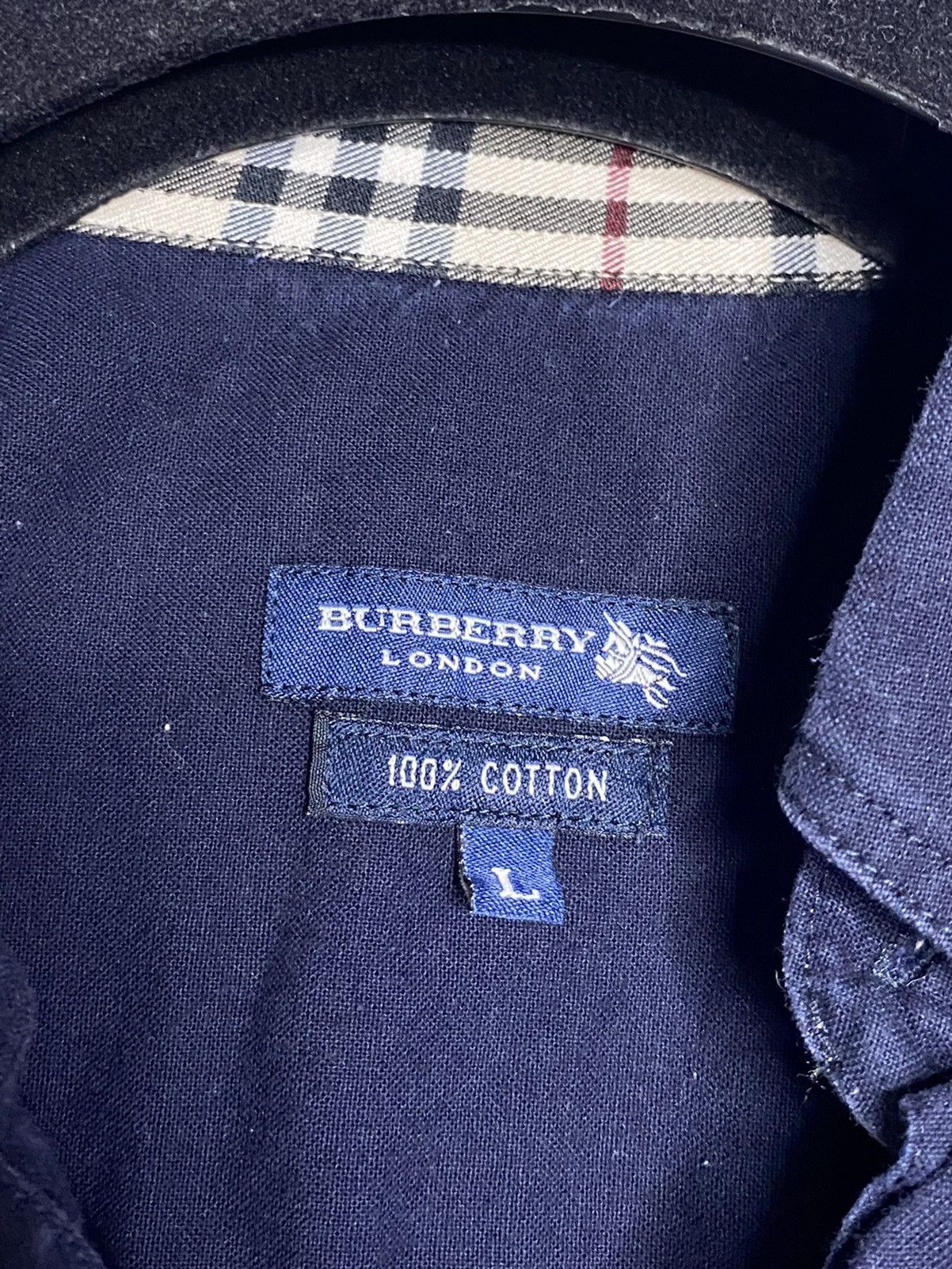Burberry × Vintage Burberry london vintage navy check shirt Size US L / EU 52-54 / 3 - 2 Thumbnail