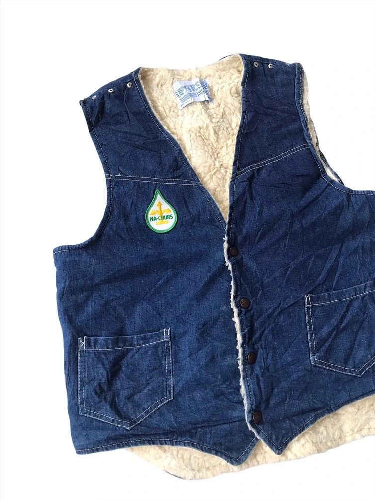 Vintage Vintage Usa Denim Fur Vest Jacket Size US L / EU 52-54 / 3 - 4 Thumbnail