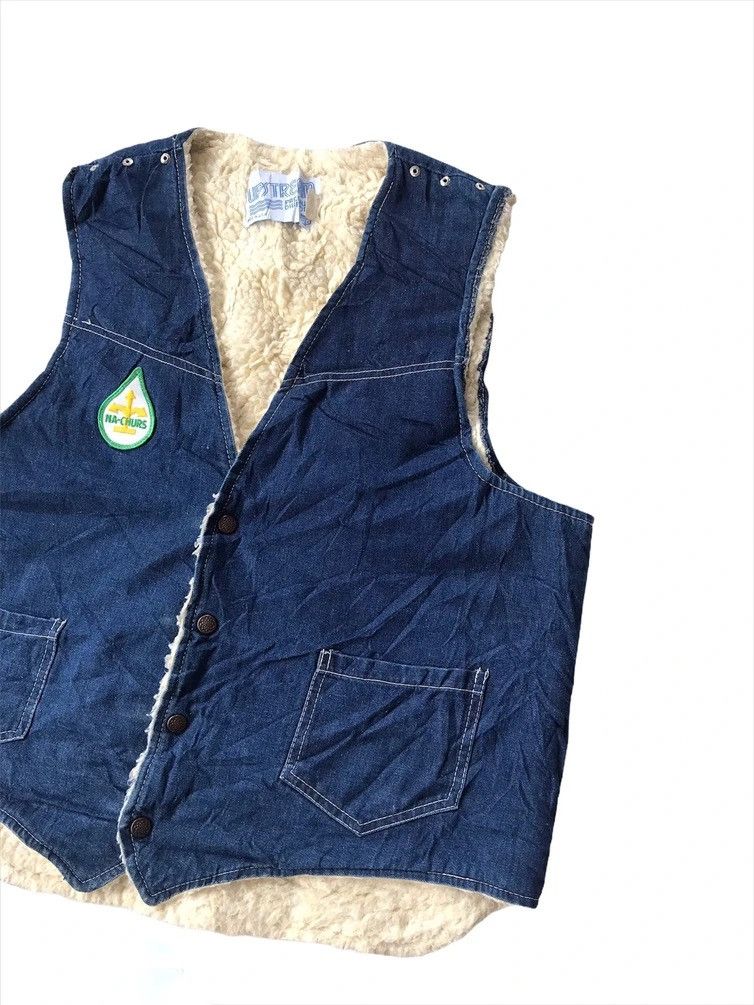 Vintage Vintage Usa Denim Fur Vest Jacket Size US L / EU 52-54 / 3 - 2 Thumbnail