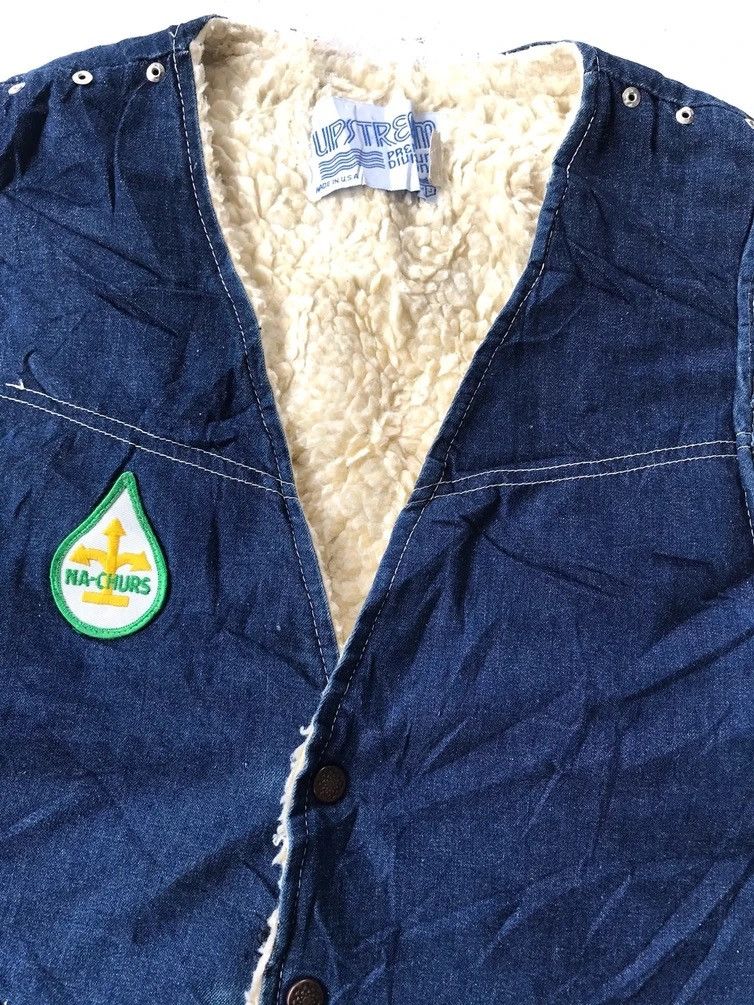 Vintage Vintage Usa Denim Fur Vest Jacket Size US L / EU 52-54 / 3 - 5 Thumbnail