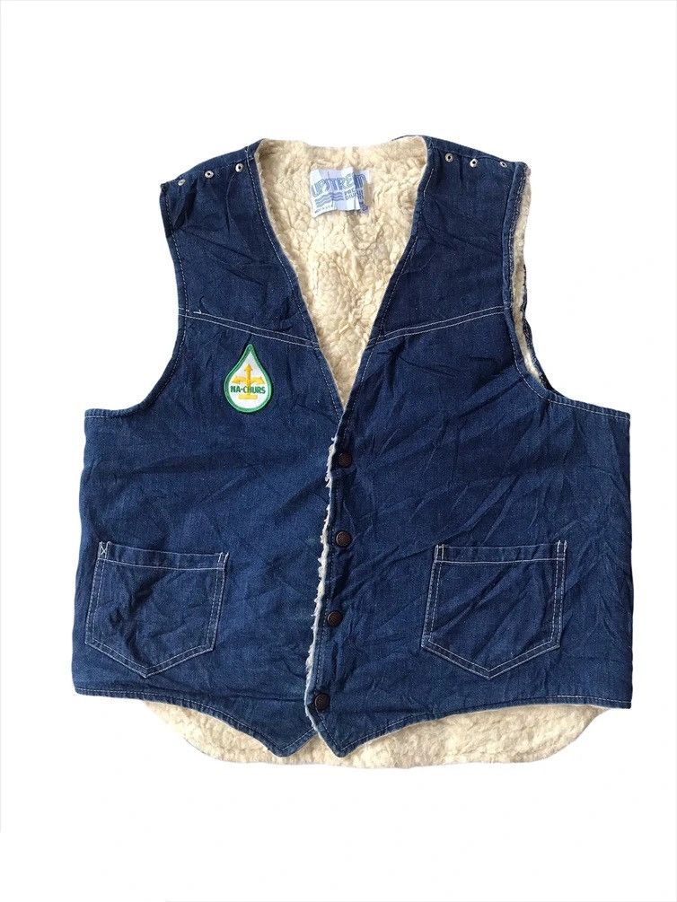 Vintage Vintage Usa Denim Fur Vest Jacket Size US L / EU 52-54 / 3 - 1 Thumbnail