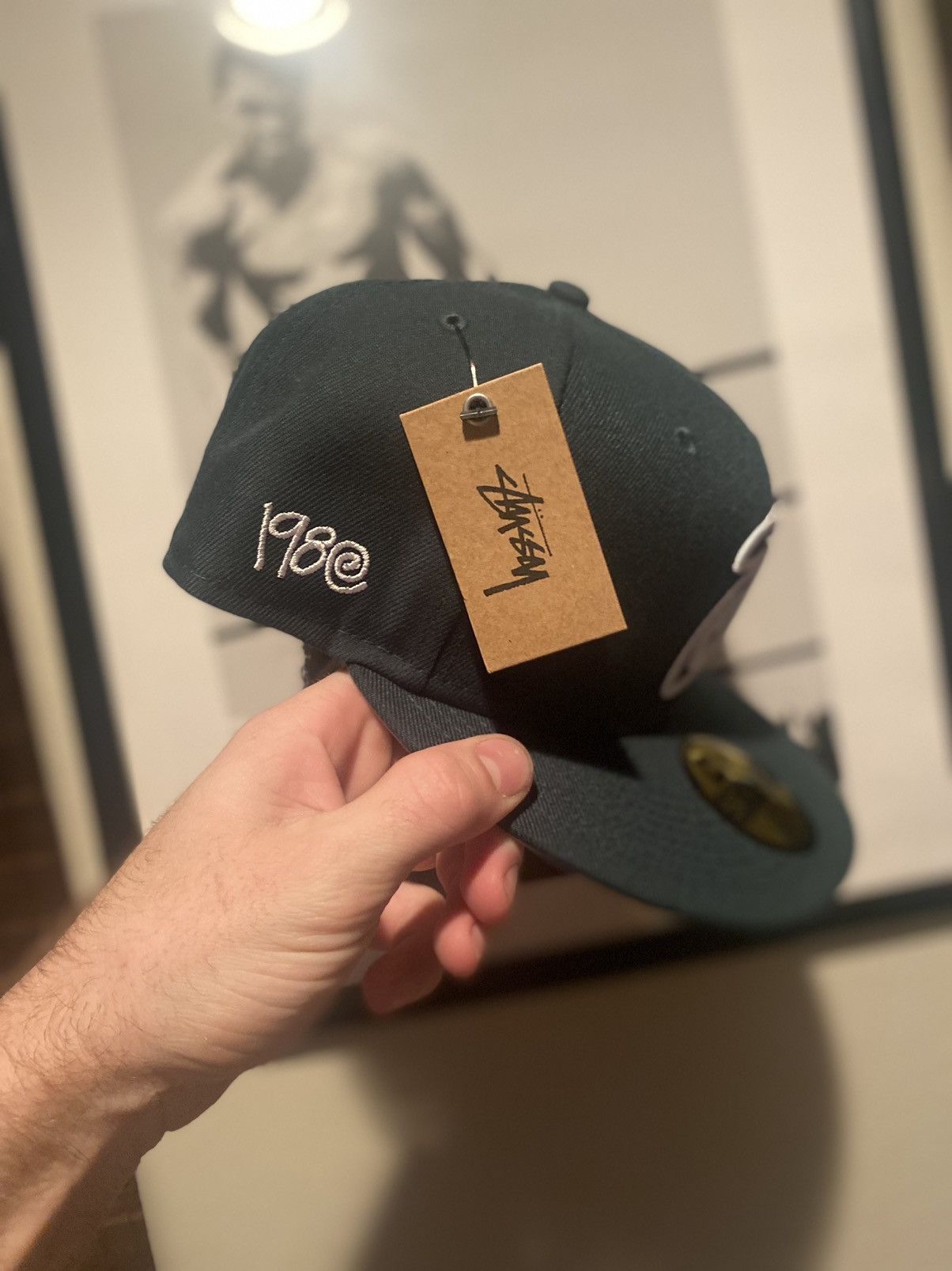 Stussy Stussy x New Era Forest Green Curly S fitted Hat 7 1/2