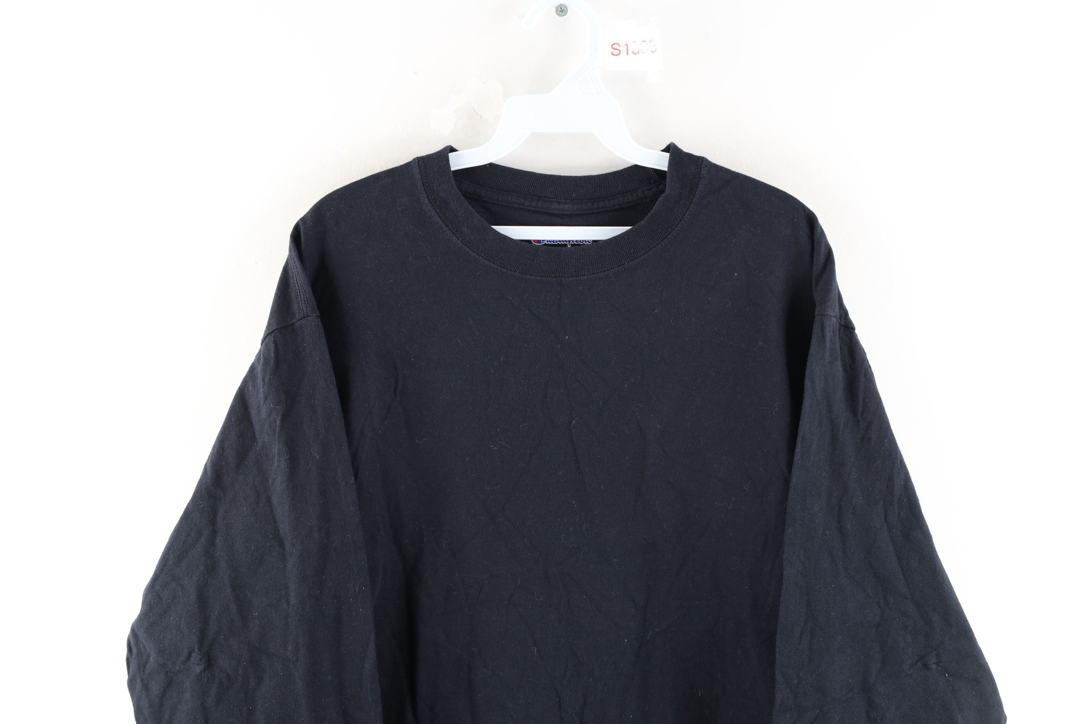 Vintage Vintage Champion Faded Blank Long Sleeve T-Shirt Black Size US L / EU 52-54 / 3 - 2 Preview