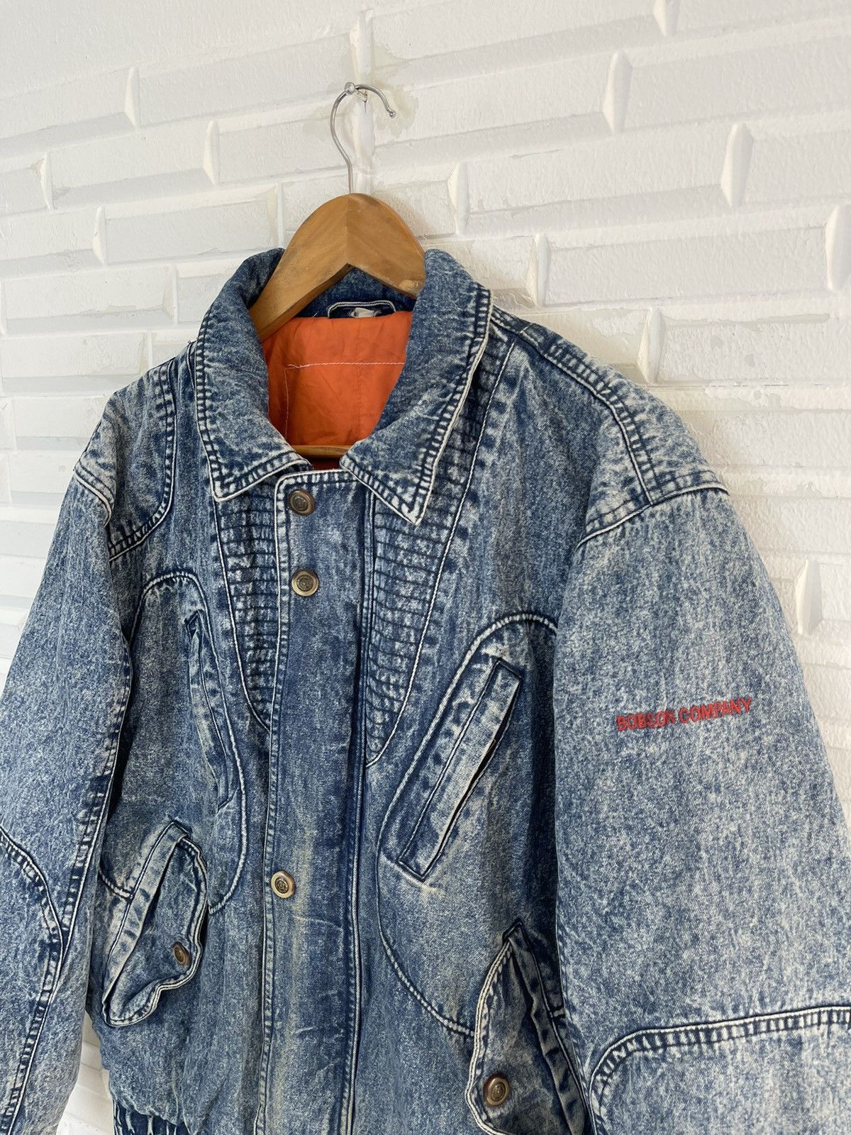 Japanese Brand Vintage 70’s Denim Bomber Jacket BOBSON COMPANY USA Size US M / EU 48-50 / 2 - 9 Thumbnail