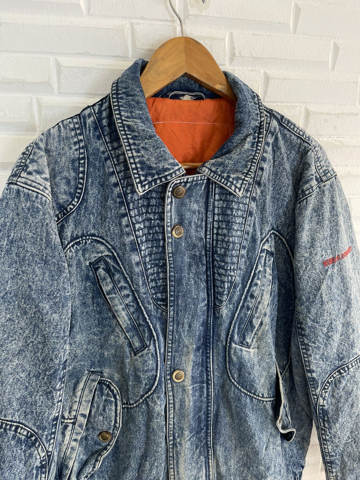 Japanese Brand Vintage 70’s Denim Bomber Jacket BOBSON COMPANY USA Size US M / EU 48-50 / 2 - 7 Thumbnail