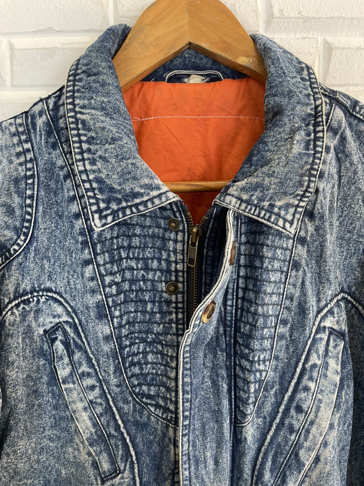 Japanese Brand Vintage 70’s Denim Bomber Jacket BOBSON COMPANY USA Size US M / EU 48-50 / 2 - 6 Thumbnail