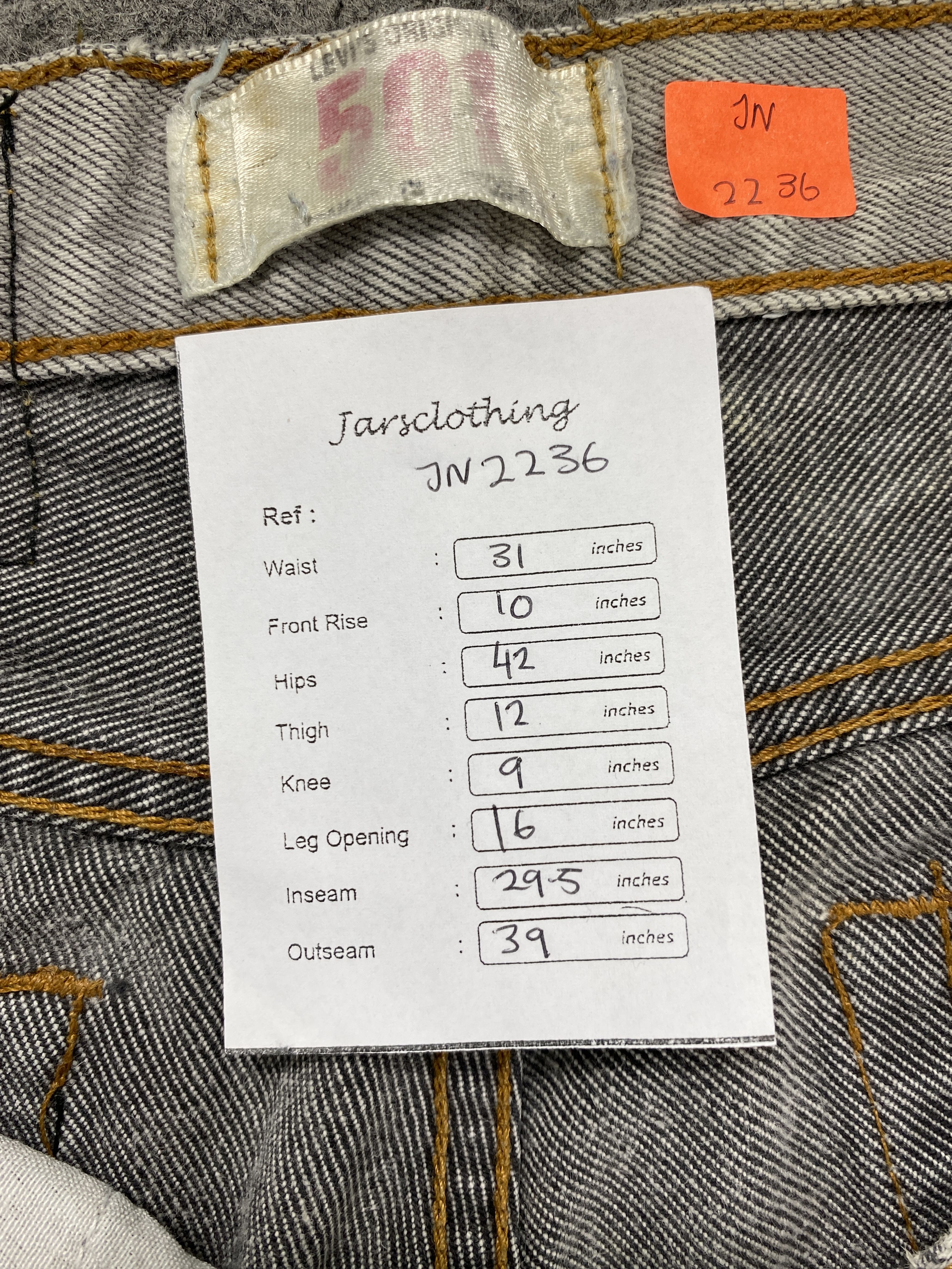 Levi's × Levi's Vintage Clothing × Vintage Faded Grey Vintage Levi's 501 Jeans 31x29.5 Denim Size US 31 - 7 Thumbnail
