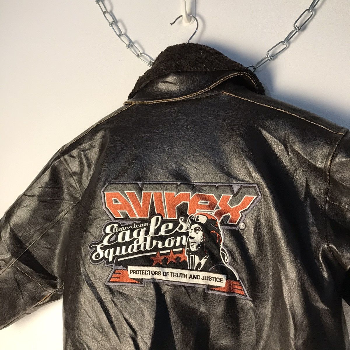 Avirex × Vintage Vintage 🏴‍☠️ Avirex American Eagles Squadron Leather Jacket Size US XS / EU 42 / 0 - 9 Thumbnail