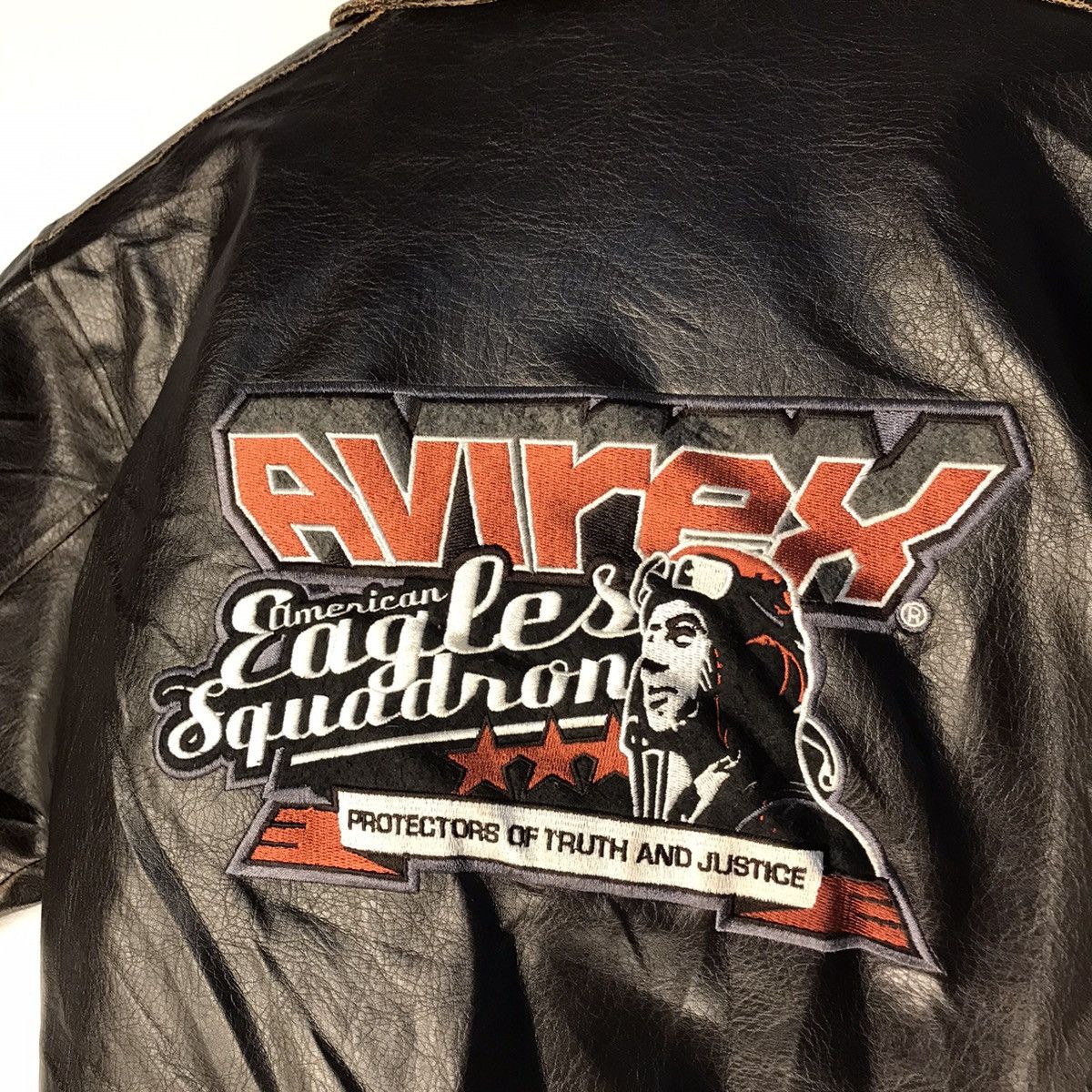 Avirex × Vintage Vintage 🏴‍☠️ Avirex American Eagles Squadron Leather Jacket Size US XS / EU 42 / 0 - 10 Thumbnail