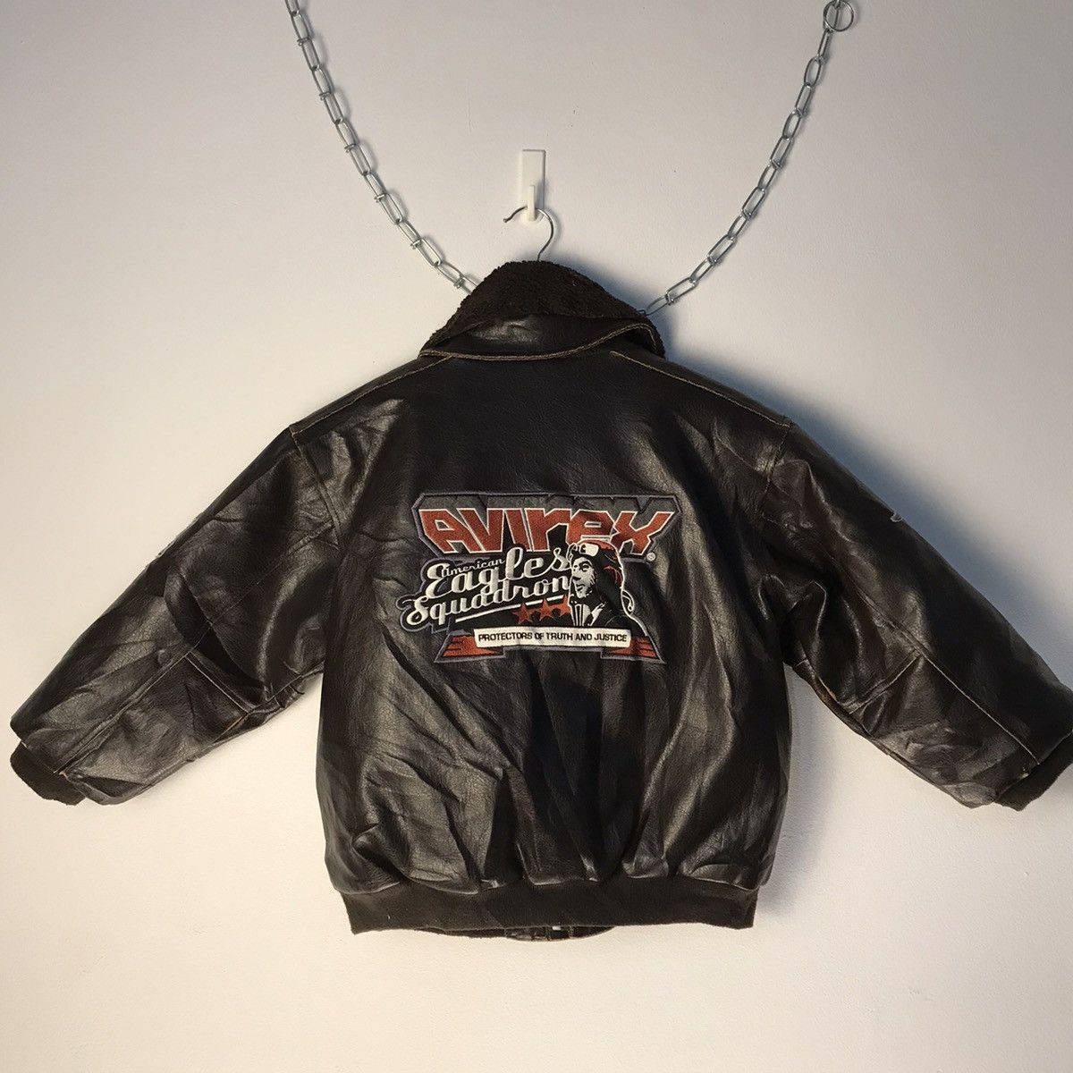 Avirex × Vintage Vintage 🏴‍☠️ Avirex American Eagles Squadron Leather Jacket Size US XS / EU 42 / 0 - 7 Thumbnail