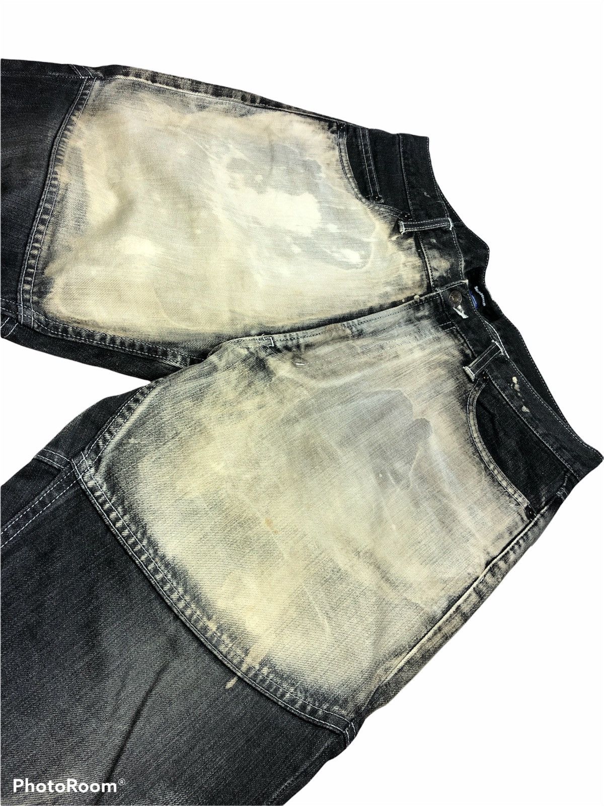 Japanese Brand SCANNER PATCHWORK WASHED BLACK DENIM Size US 31 - 4 Thumbnail