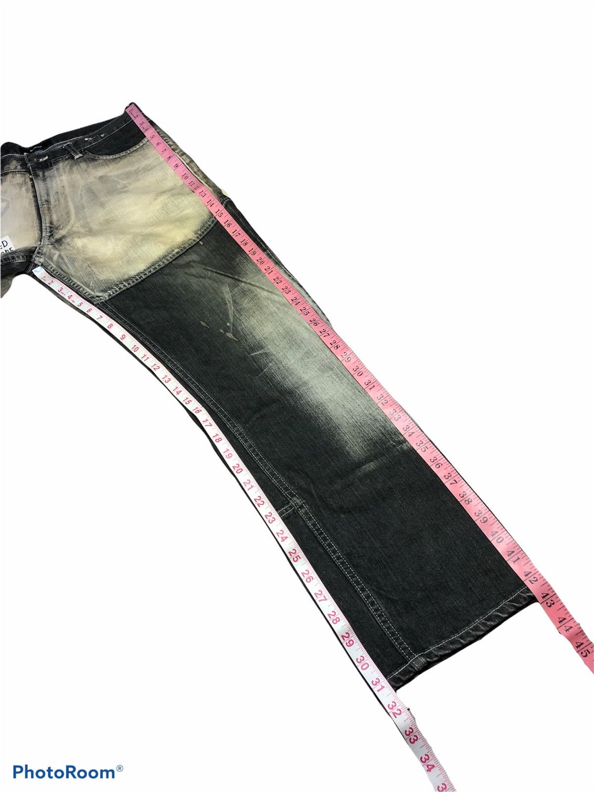 Japanese Brand SCANNER PATCHWORK WASHED BLACK DENIM Size US 31 - 8 Thumbnail