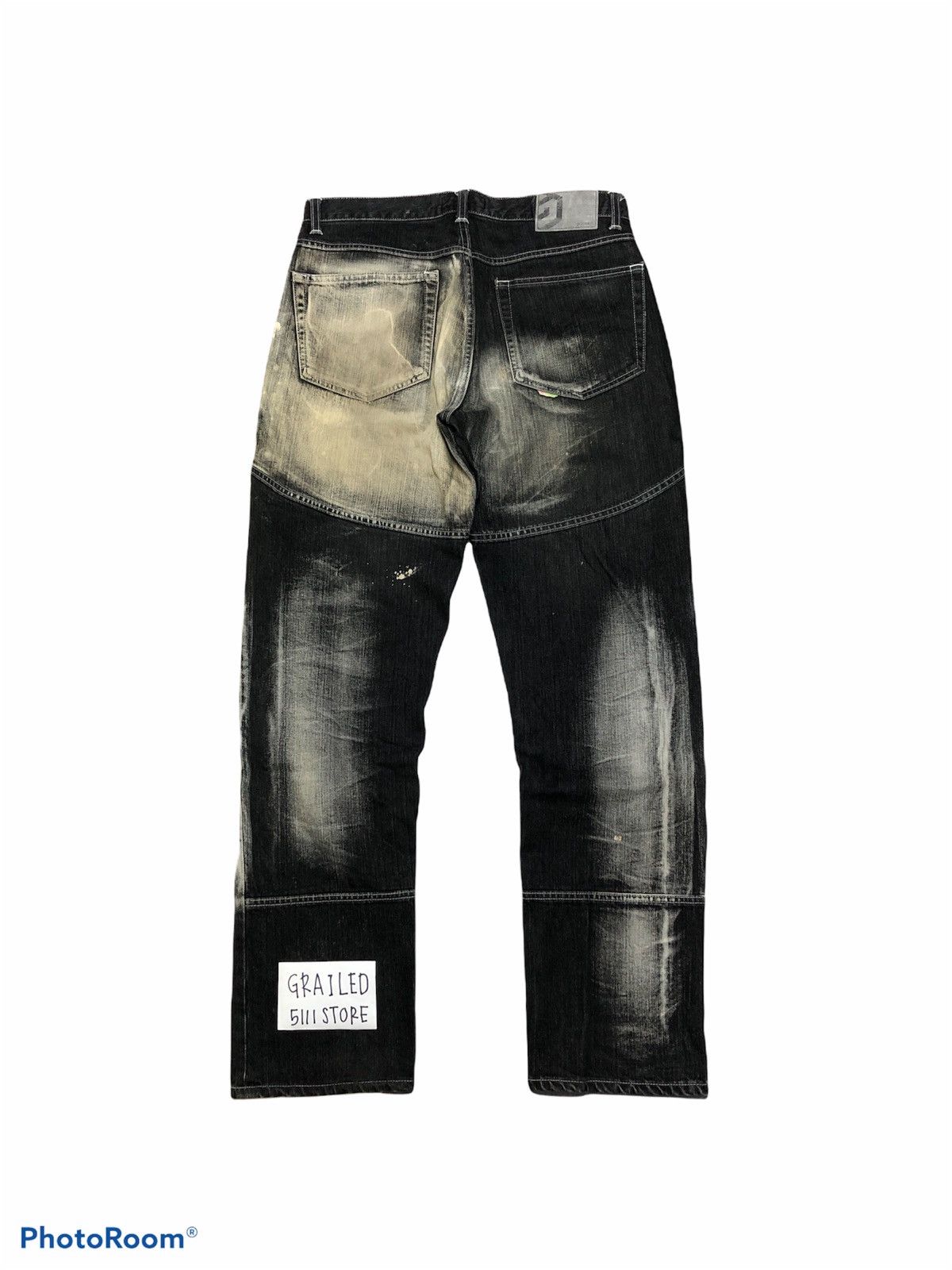 Japanese Brand SCANNER PATCHWORK WASHED BLACK DENIM Size US 31 - 2 Thumbnail