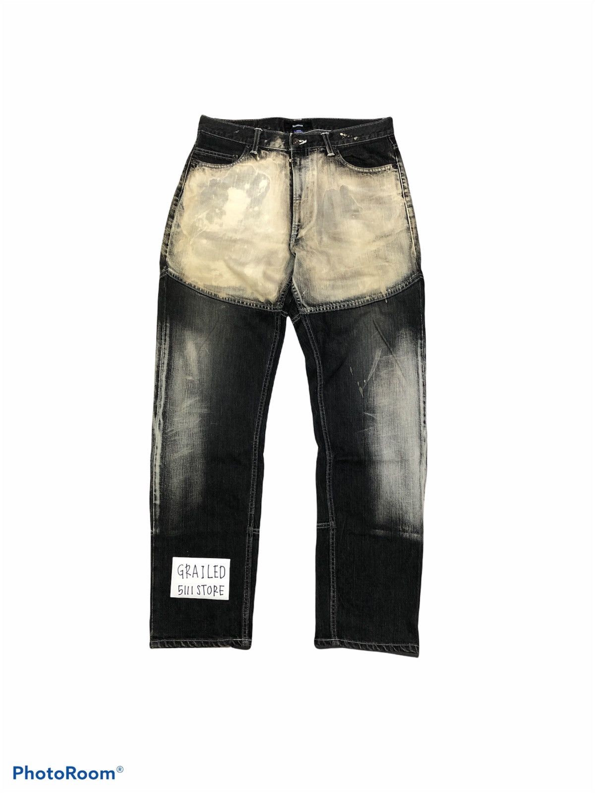Japanese Brand SCANNER PATCHWORK WASHED BLACK DENIM Size US 31 - 1 Thumbnail