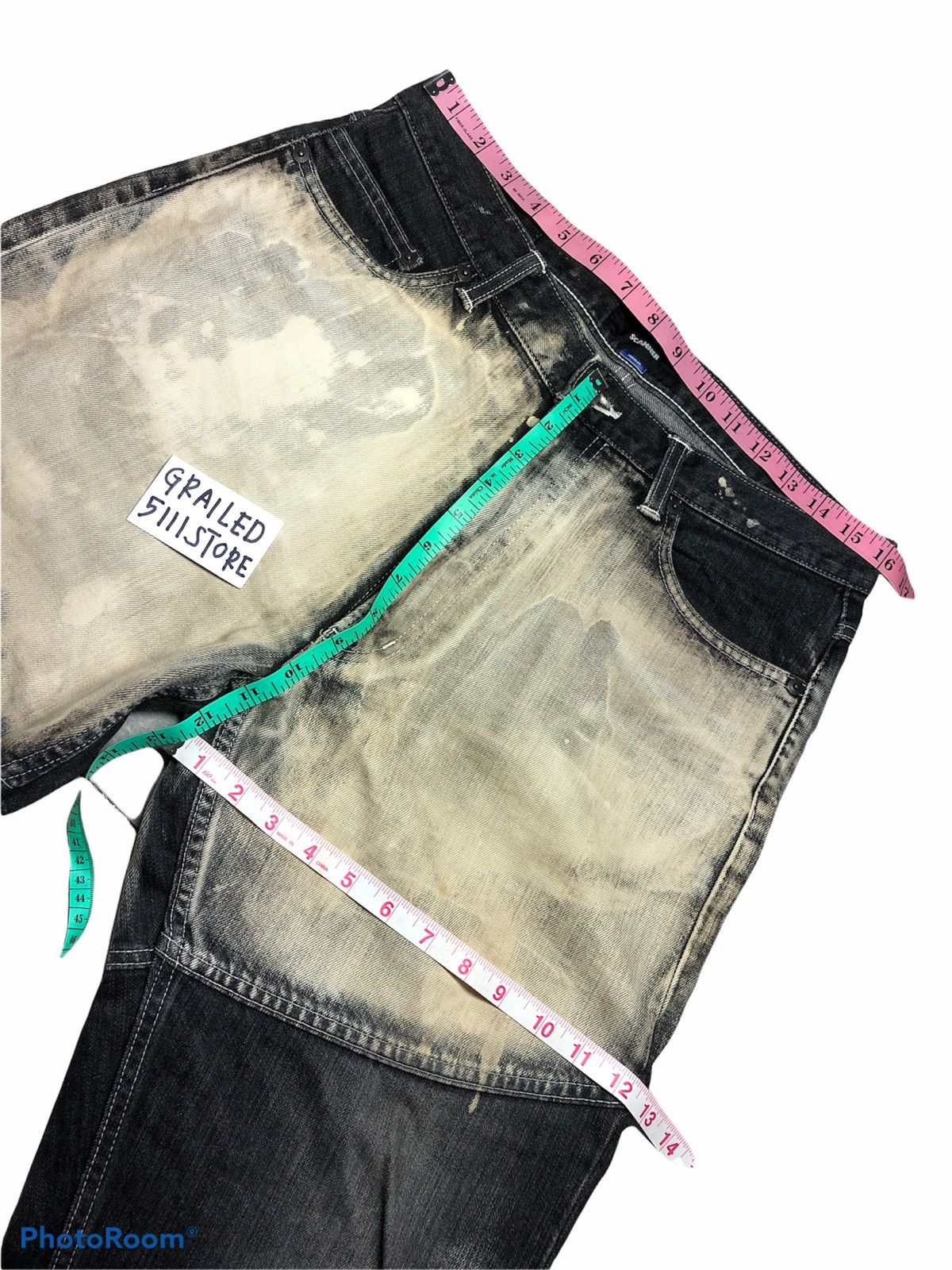 Japanese Brand SCANNER PATCHWORK WASHED BLACK DENIM Size US 31 - 7 Thumbnail