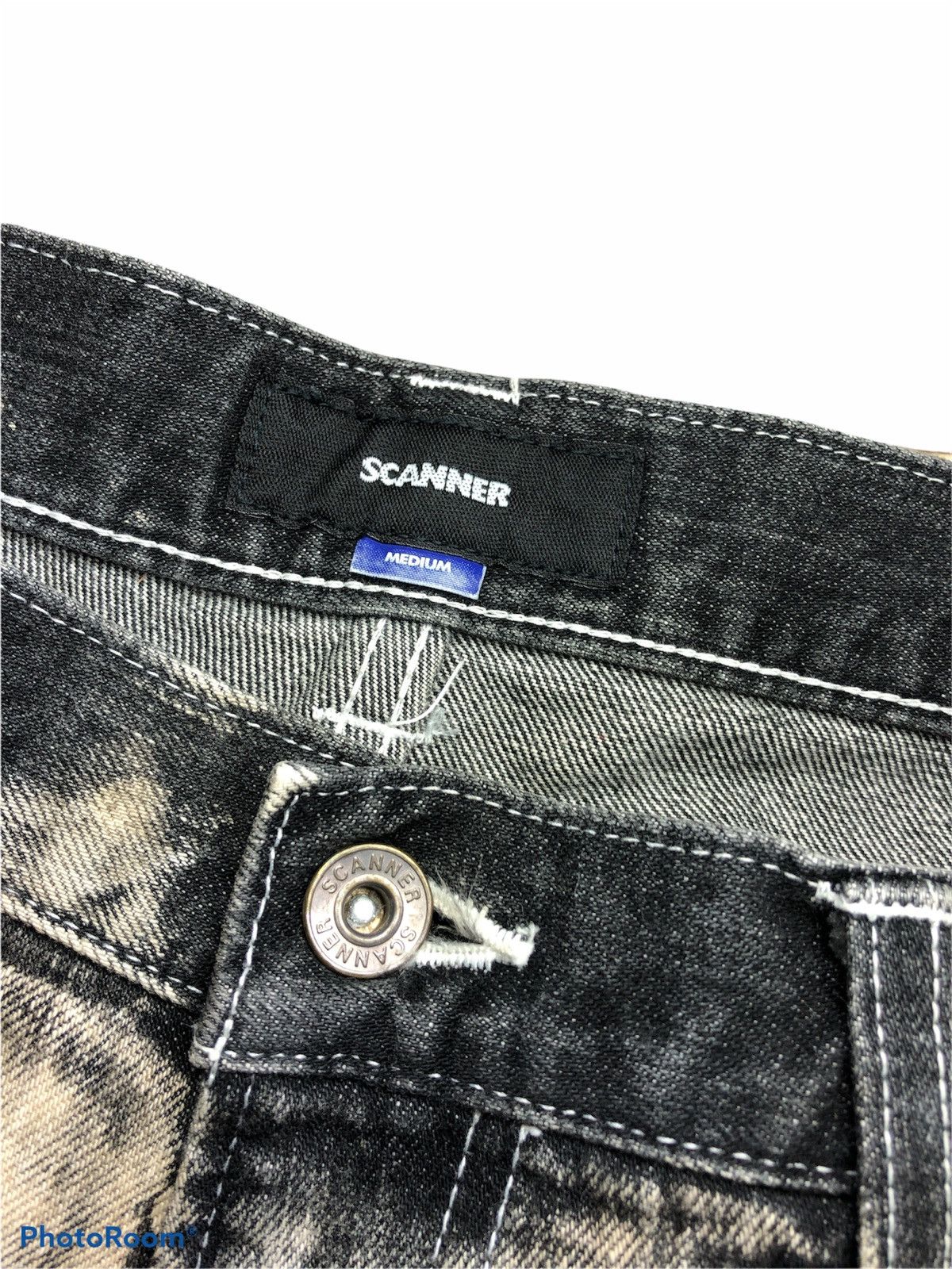 Japanese Brand SCANNER PATCHWORK WASHED BLACK DENIM Size US 31 - 6 Thumbnail