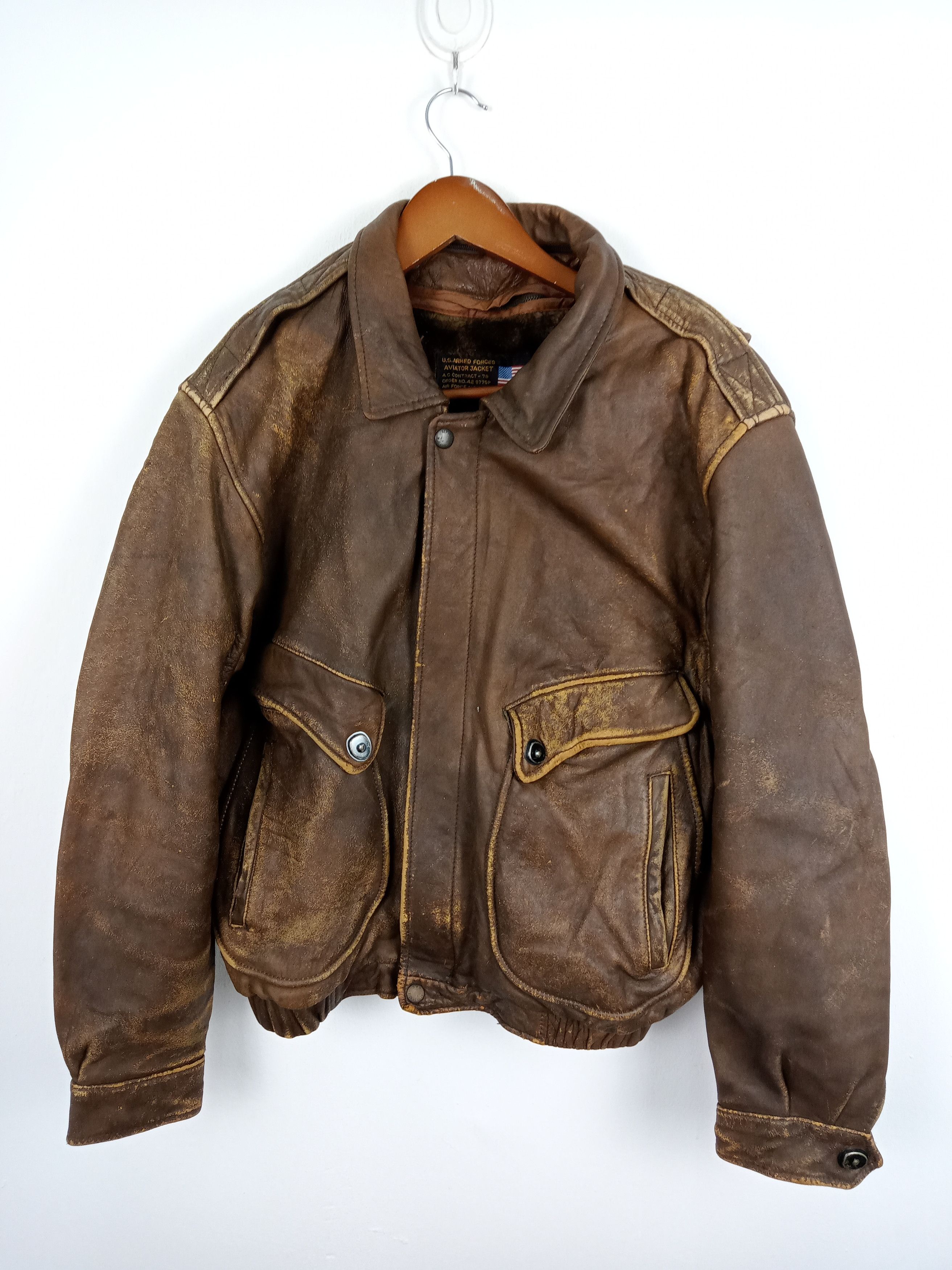 Vintage Vintage Us Armed Forces Aviator Leather Jacket Size US M / EU 48-50 / 2 - 2 Thumbnail
