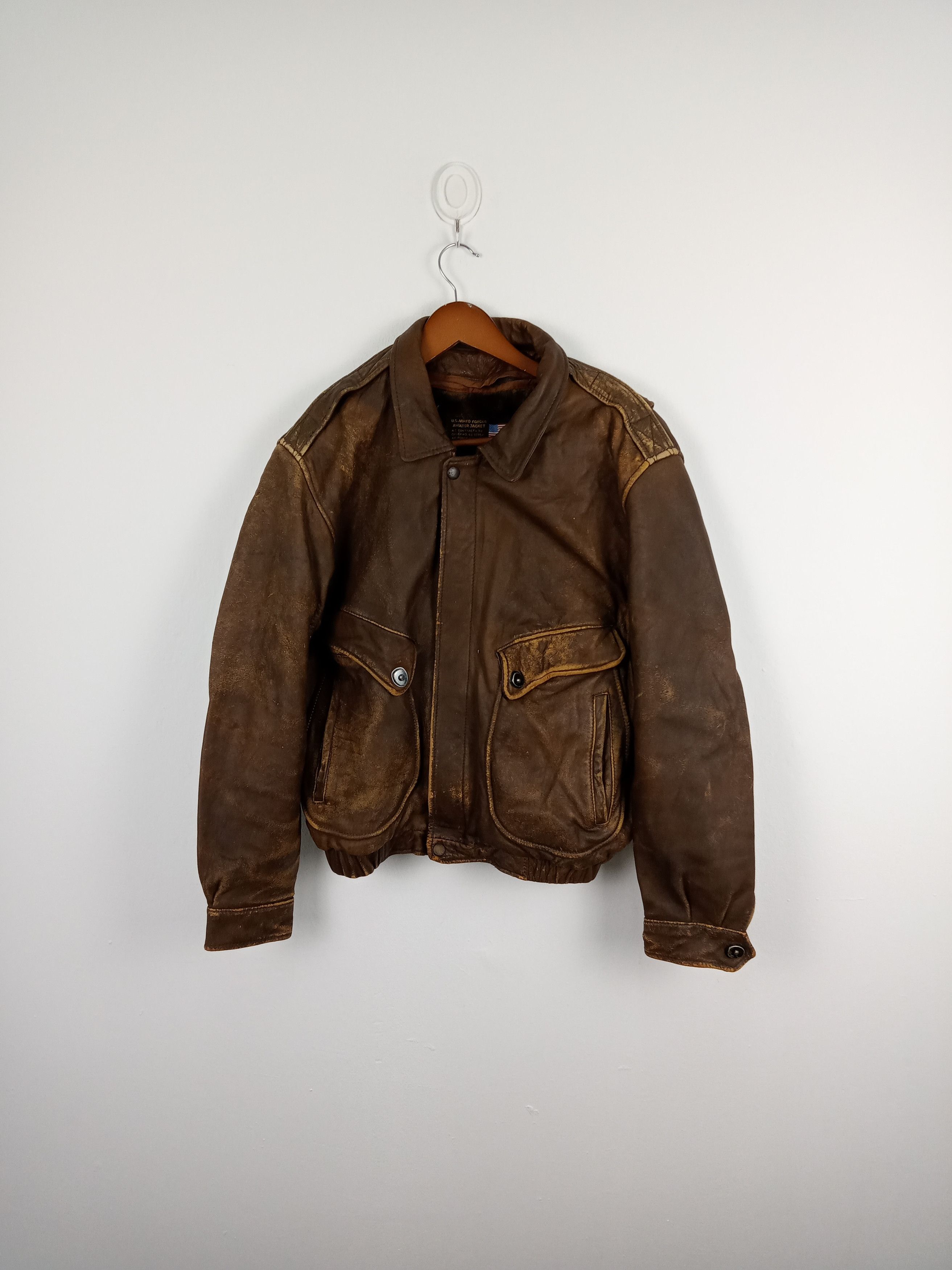 Vintage Us Armed Forces Aviator Leather Jacket