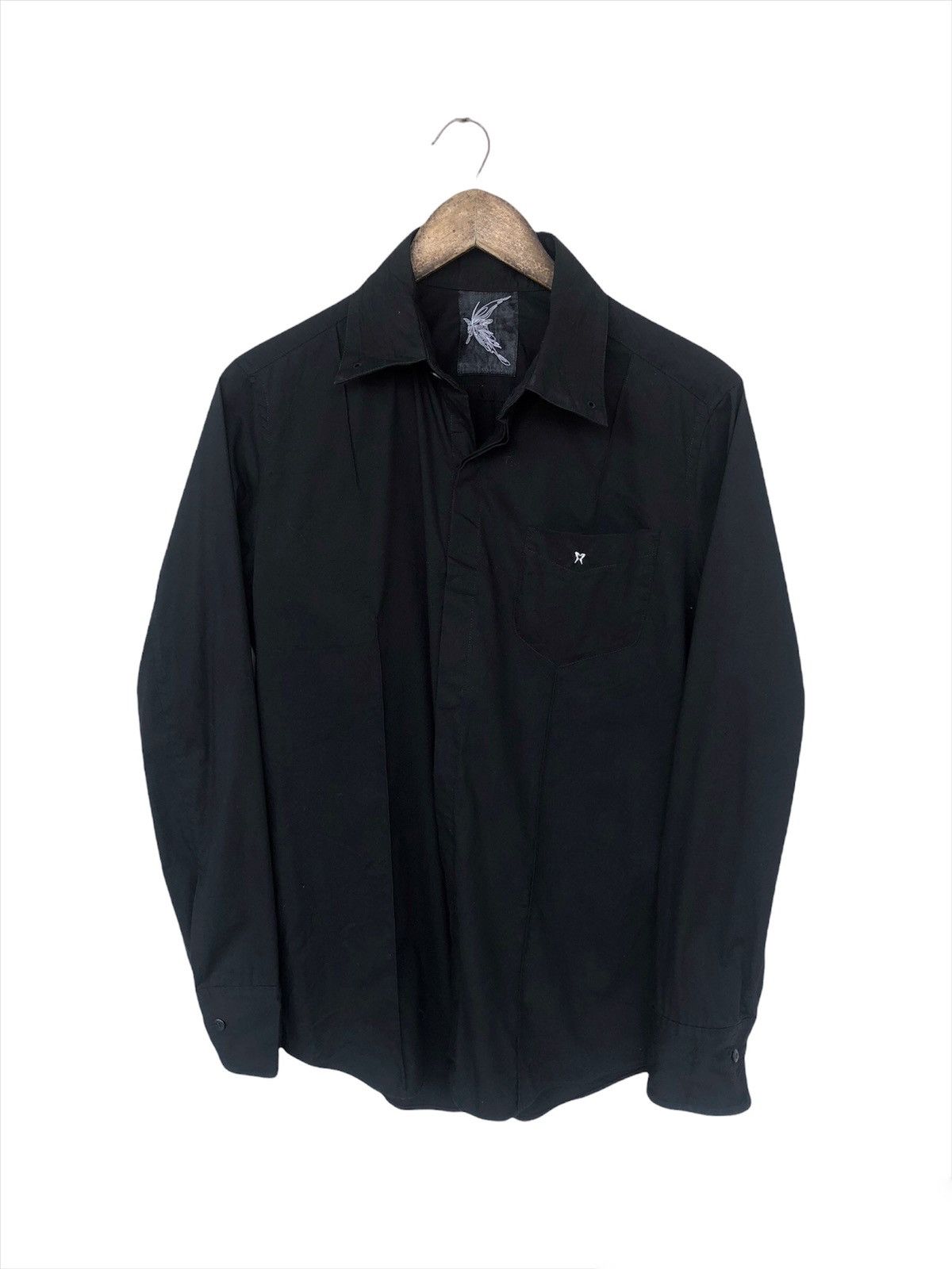 Yohji Yamamoto GRAIL🔥OG Yohji Yamamoto 🦋 Minimal Goth B/D Shirt Size US M / EU 48-50 / 2 - 2 Thumbnail