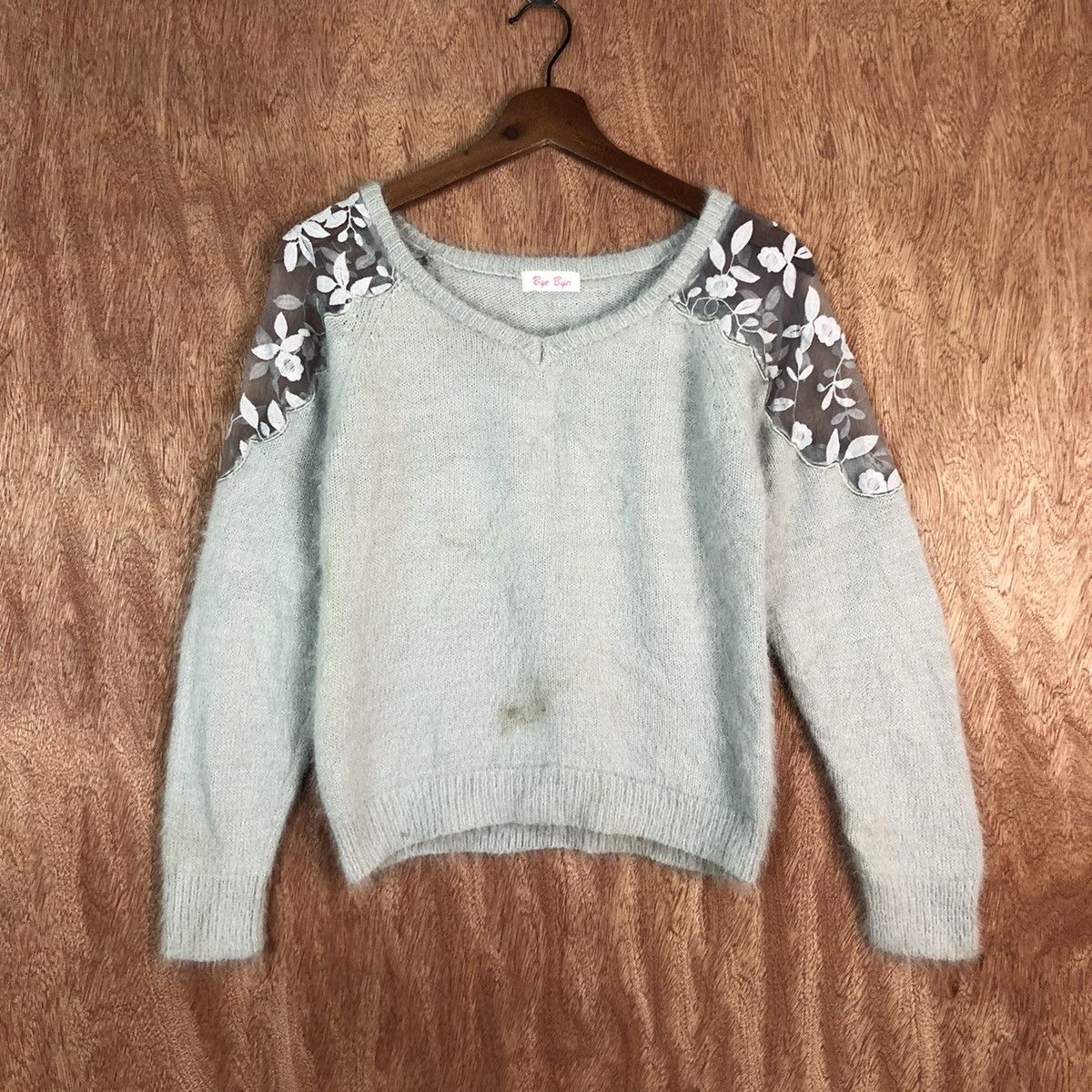 Homespun Knitwear Bye Bye Grey Mohair Shag Shaggy knitwear #c357 Size XS / US 0-2 / IT 36-38 - 1 Thumbnail