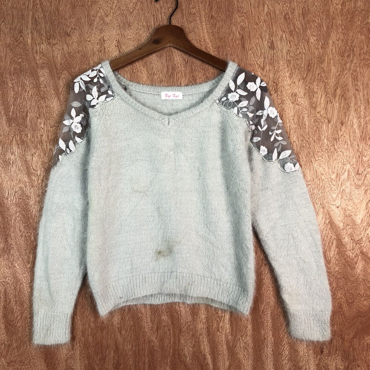 Homespun Knitwear Bye Bye Grey Mohair Shag Shaggy knitwear #c357 Size XS / US 0-2 / IT 36-38 - 3 Thumbnail