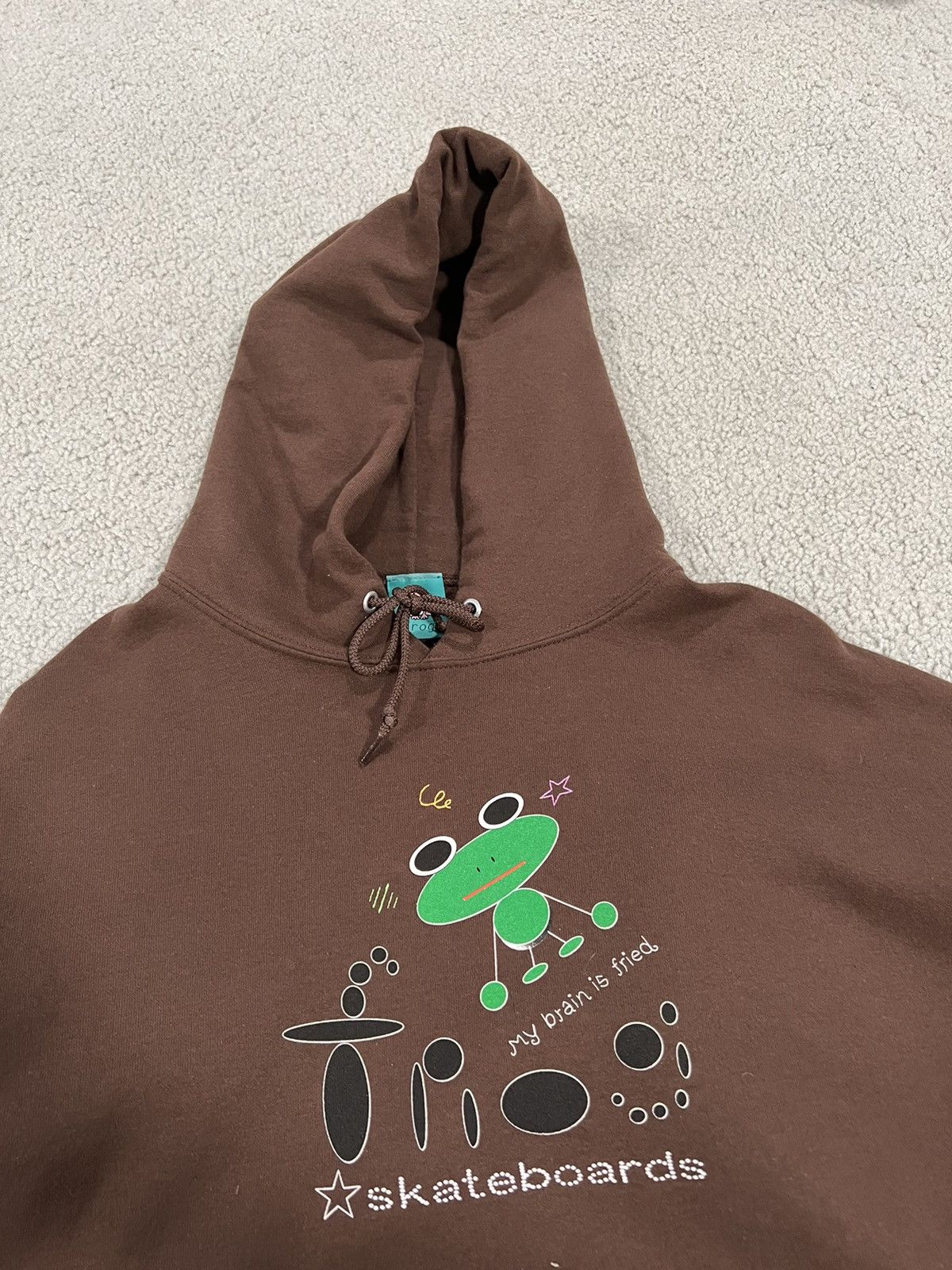Frog Skateboards Frog Skateboards Brown Hoodie My Brain is