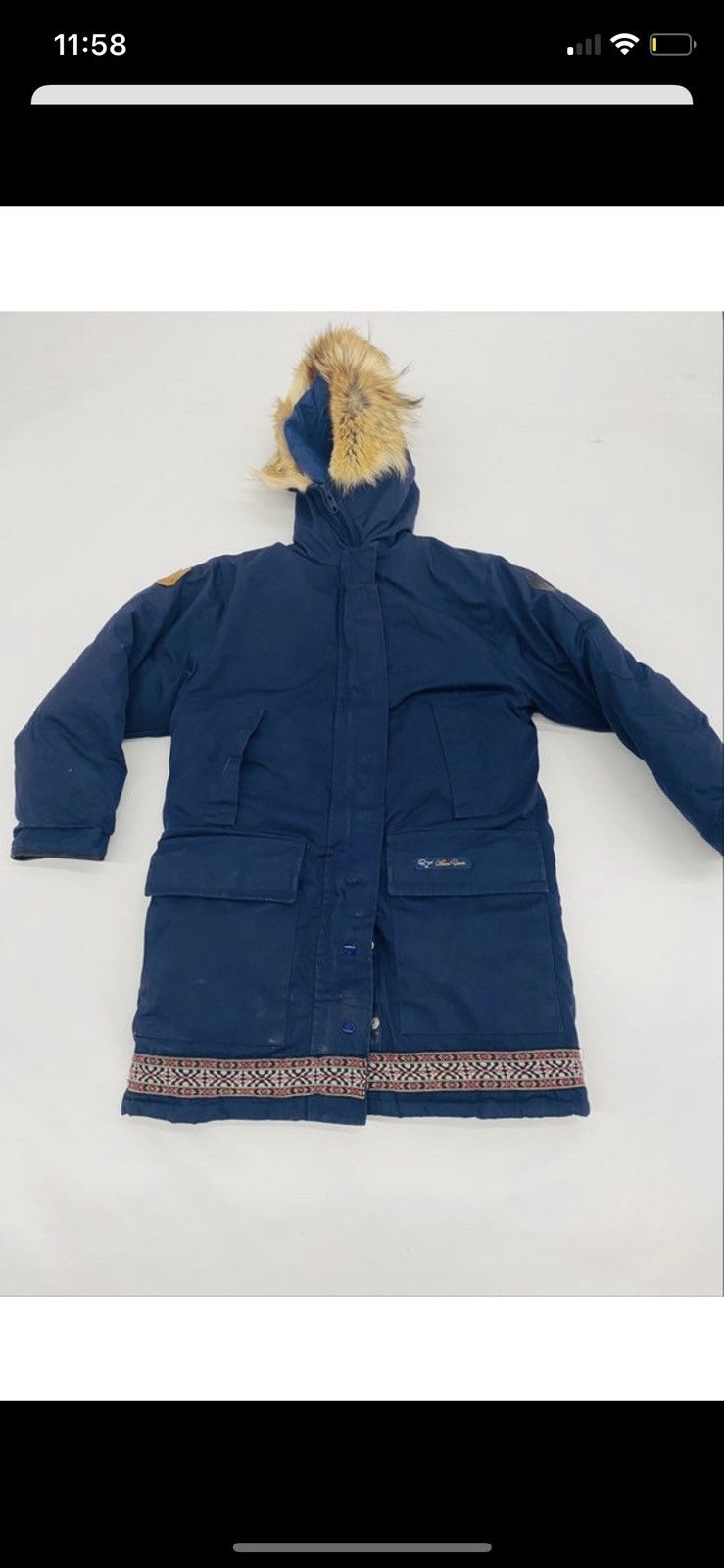 Arc'Teryx Vintage Canada Goose Navy Blue Jacket Navajo Coat Warm 90s