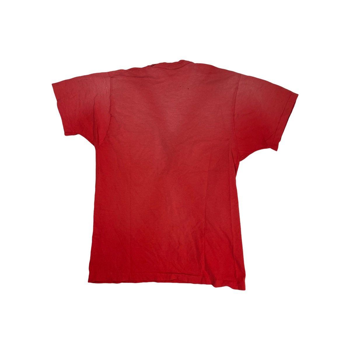 Vintage 80s Faded To thrashed Blank Tee Red Size US M / EU 48-50 / 2 - 4 Thumbnail