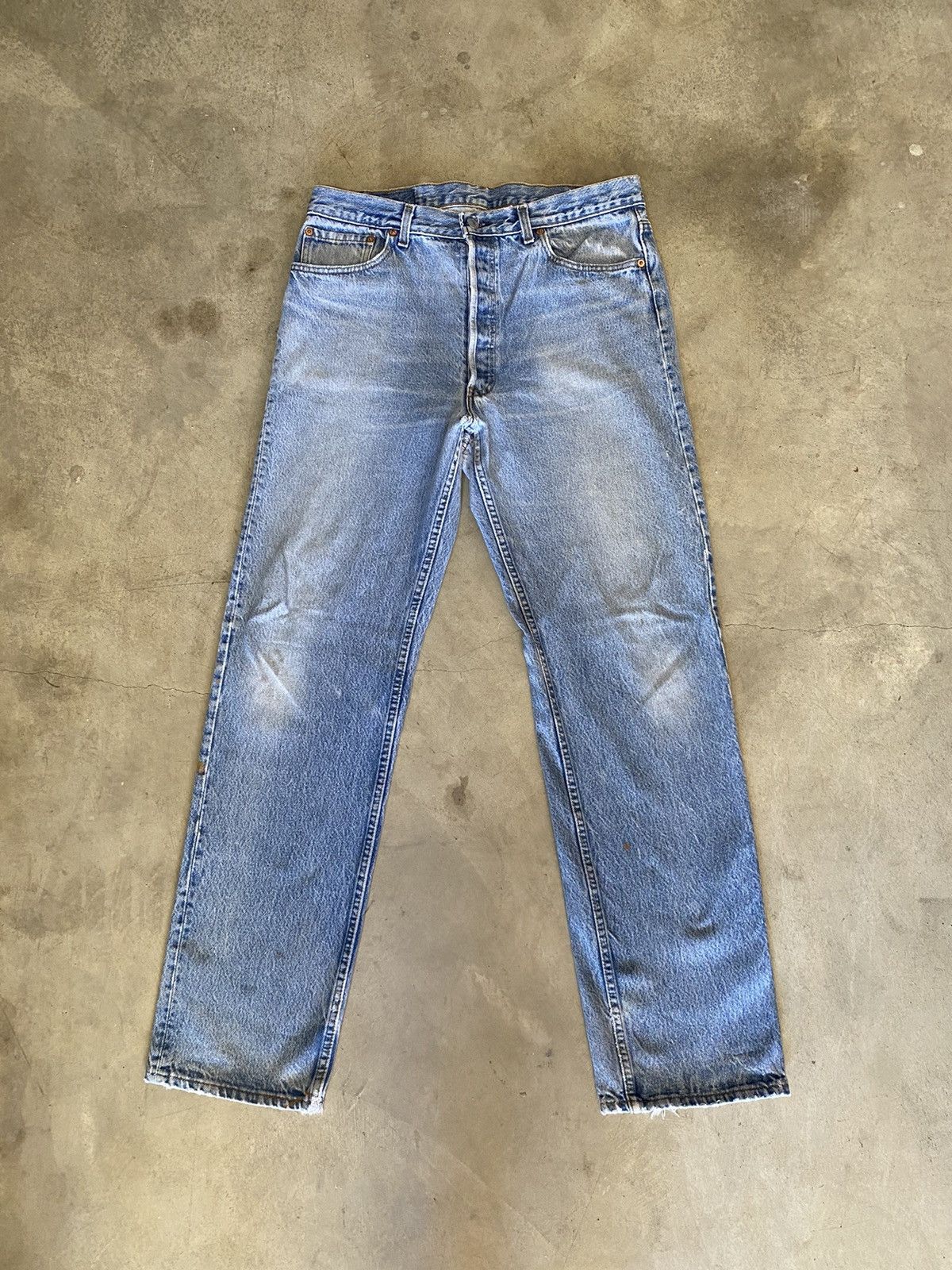 Vintage Vintage 90s Levi’s 501 Faded Distressed Sashiko Jeans | Grailed