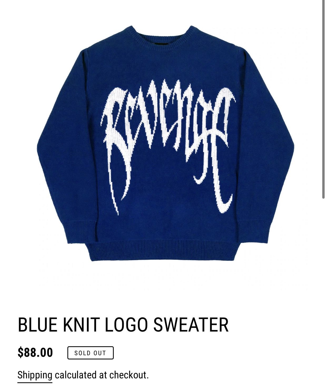 Revenge REVENGE BLUE KNIT LOGO SWEATER | Grailed