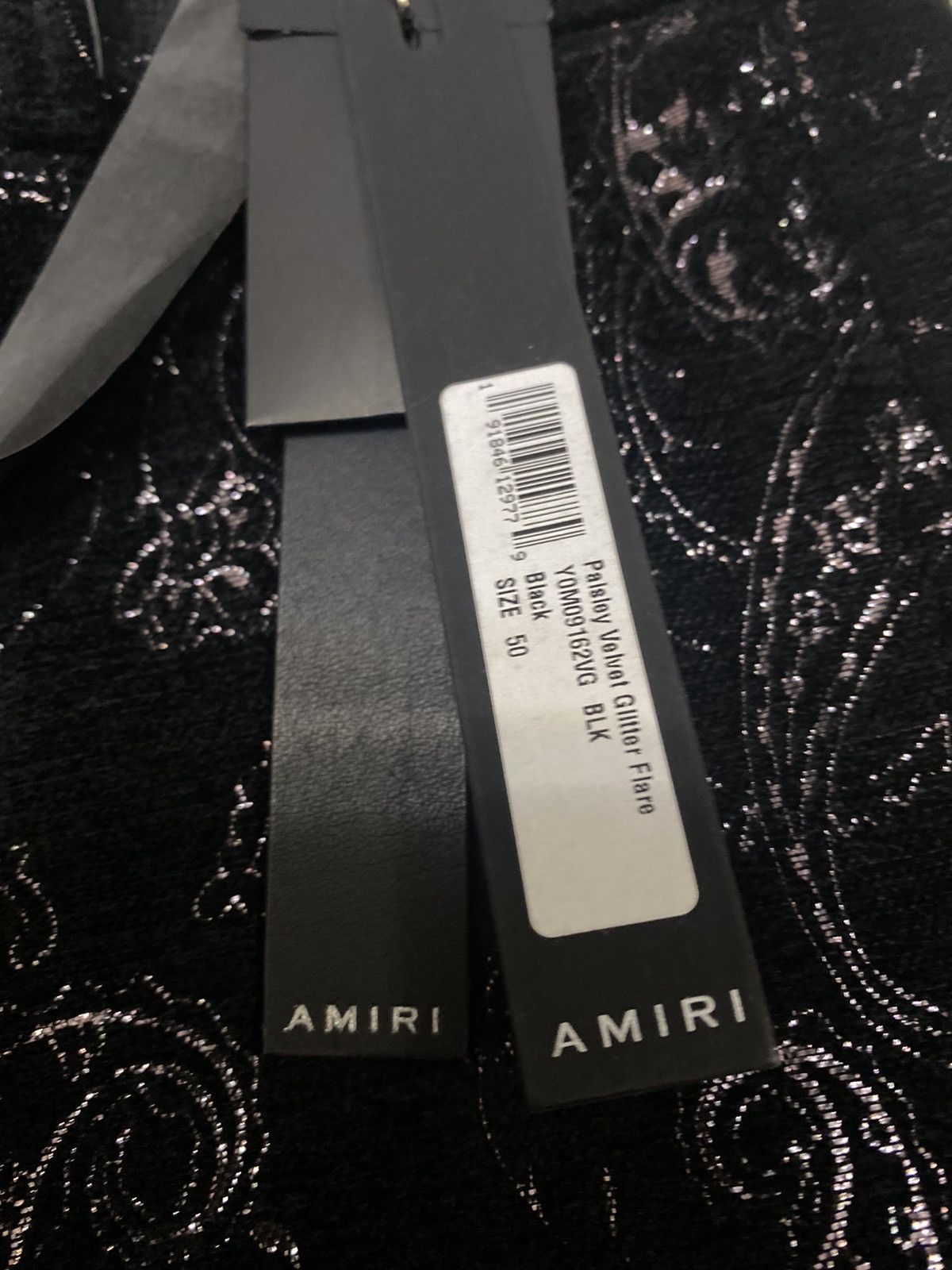 Amiri Paisley Velvet Glitter Flare Size US 33 - 2 Thumbnail