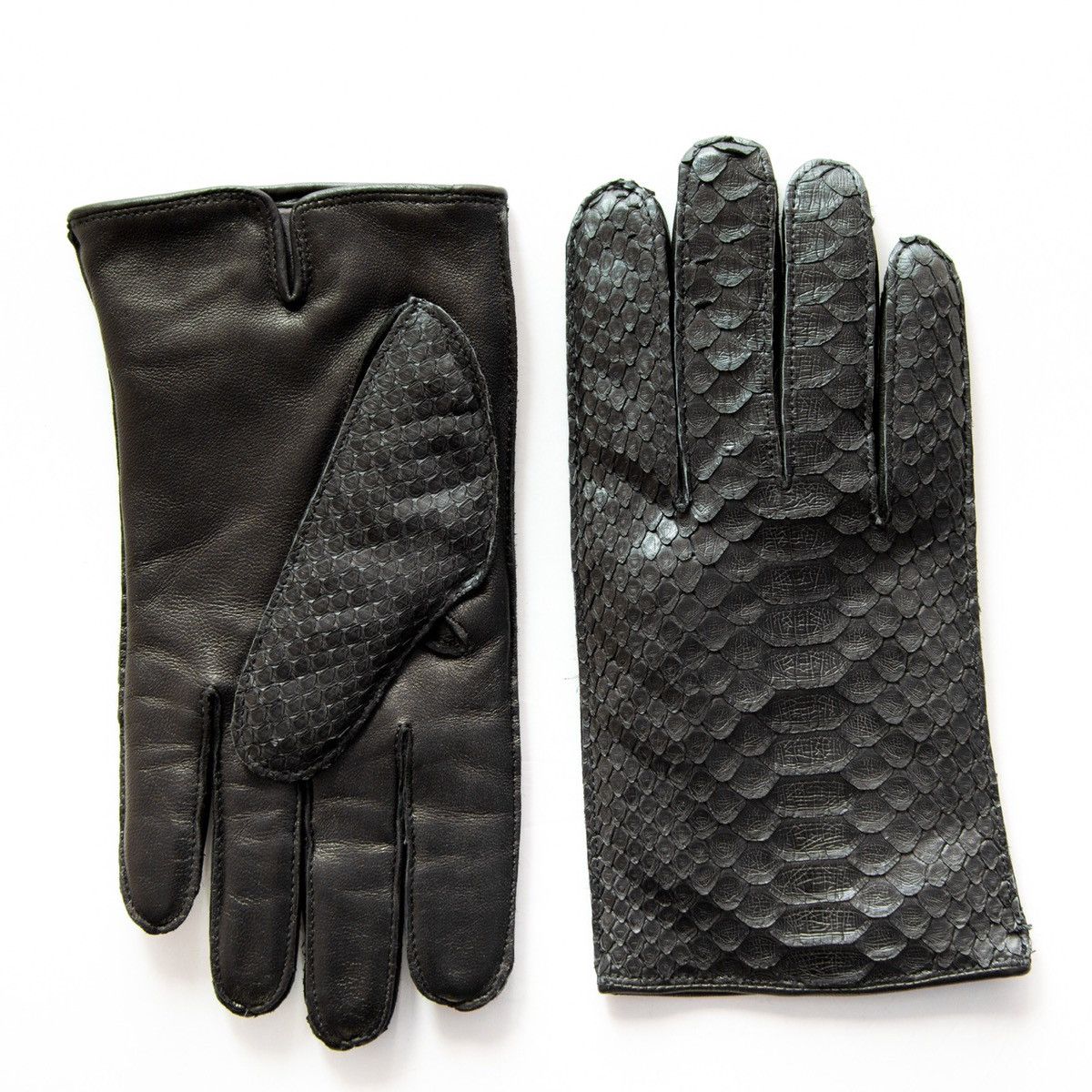 Other Bespoke Matte Black Python Leather Gloves sz 9.5 Size ONE SIZE - 4 Thumbnail