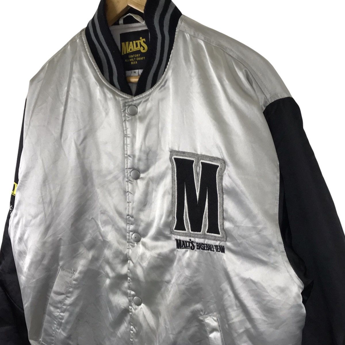 MLB × Vintage Vintage 90s Malt’s Baseball Team Satin Varsity Jacket Size US M / EU 48-50 / 2 - 5 Thumbnail