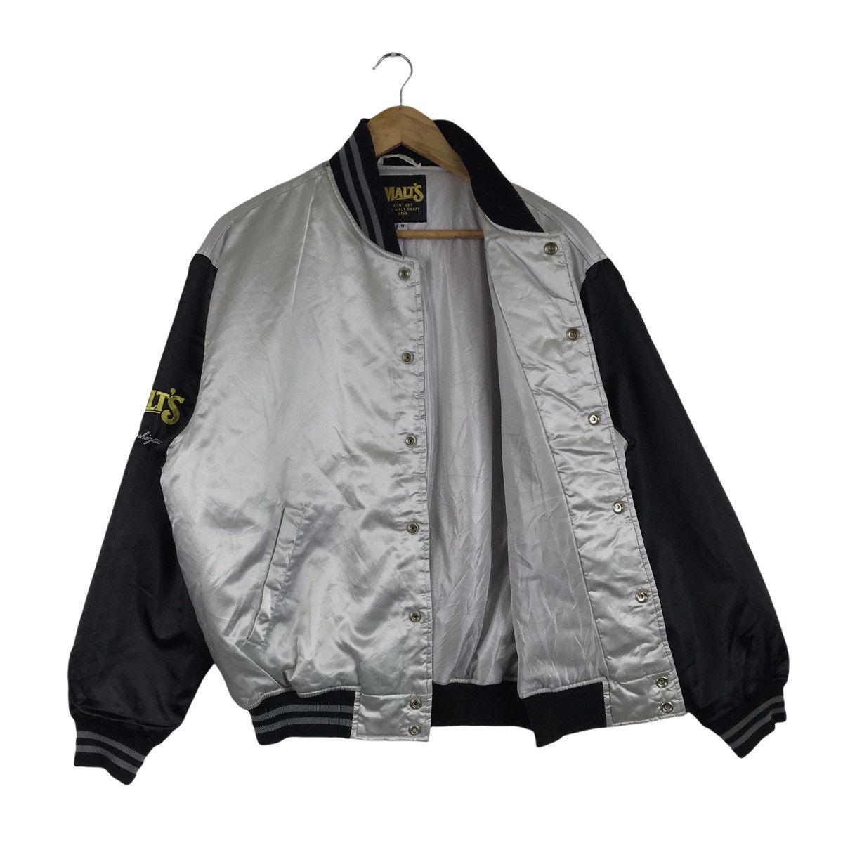 MLB × Vintage Vintage 90s Malt’s Baseball Team Satin Varsity Jacket Size US M / EU 48-50 / 2 - 8 Thumbnail
