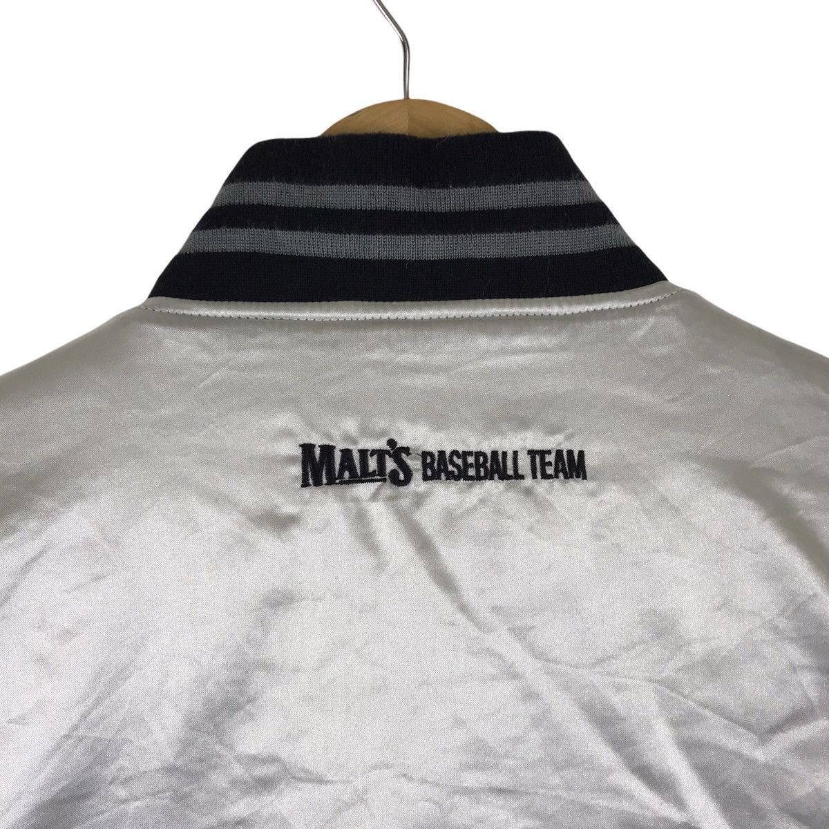 MLB × Vintage Vintage 90s Malt’s Baseball Team Satin Varsity Jacket Size US M / EU 48-50 / 2 - 7 Thumbnail