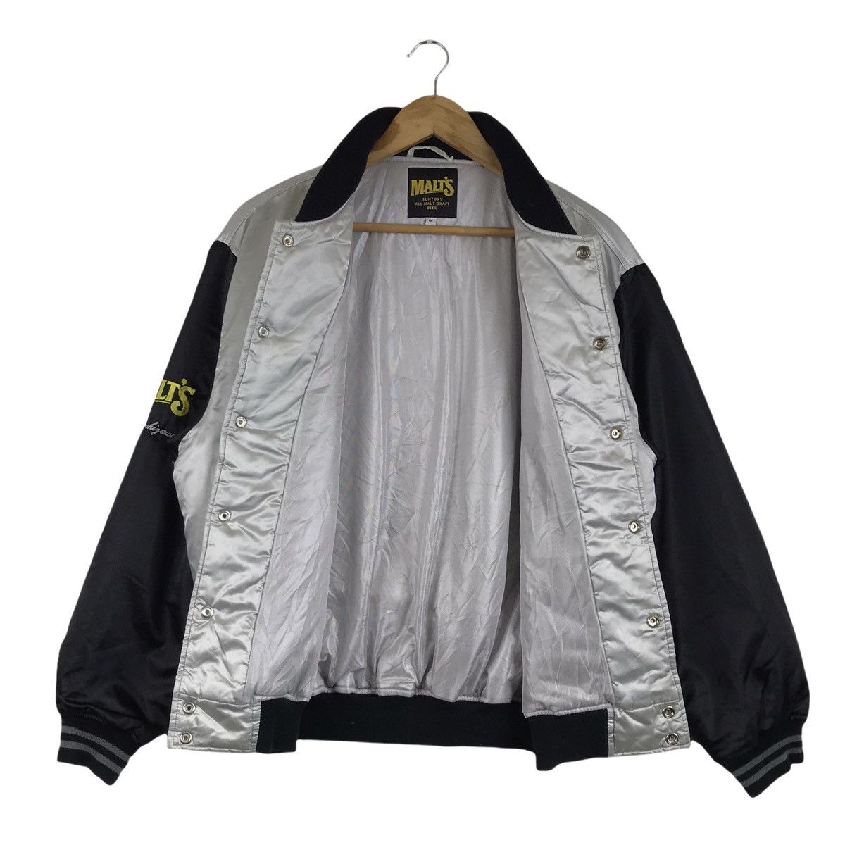 MLB × Vintage Vintage 90s Malt’s Baseball Team Satin Varsity Jacket Size US M / EU 48-50 / 2 - 9 Thumbnail