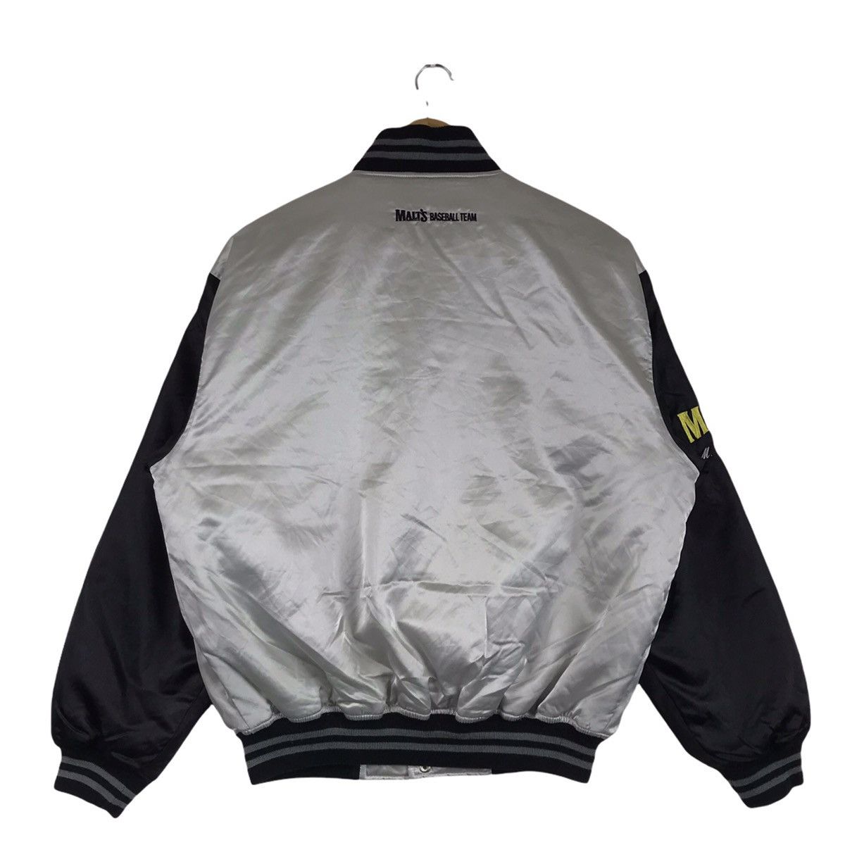 MLB × Vintage Vintage 90s Malt’s Baseball Team Satin Varsity Jacket Size US M / EU 48-50 / 2 - 6 Thumbnail