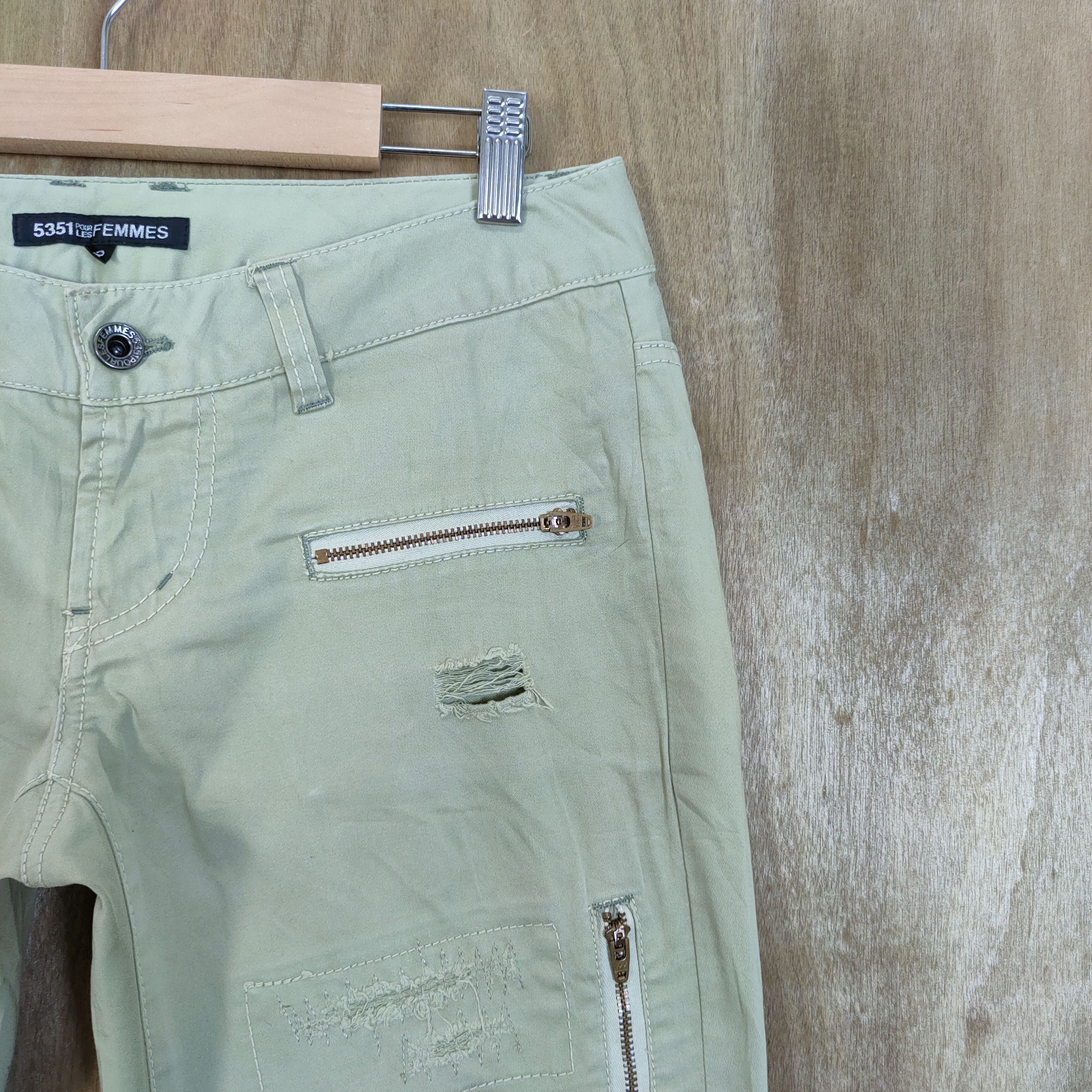 5351 POUR LES HOMMES 5351 LIGHT GREEN PATCHWORK BORO/ SHASIKO STREETWEAR PANTS Size US 29 - 5 Thumbnail
