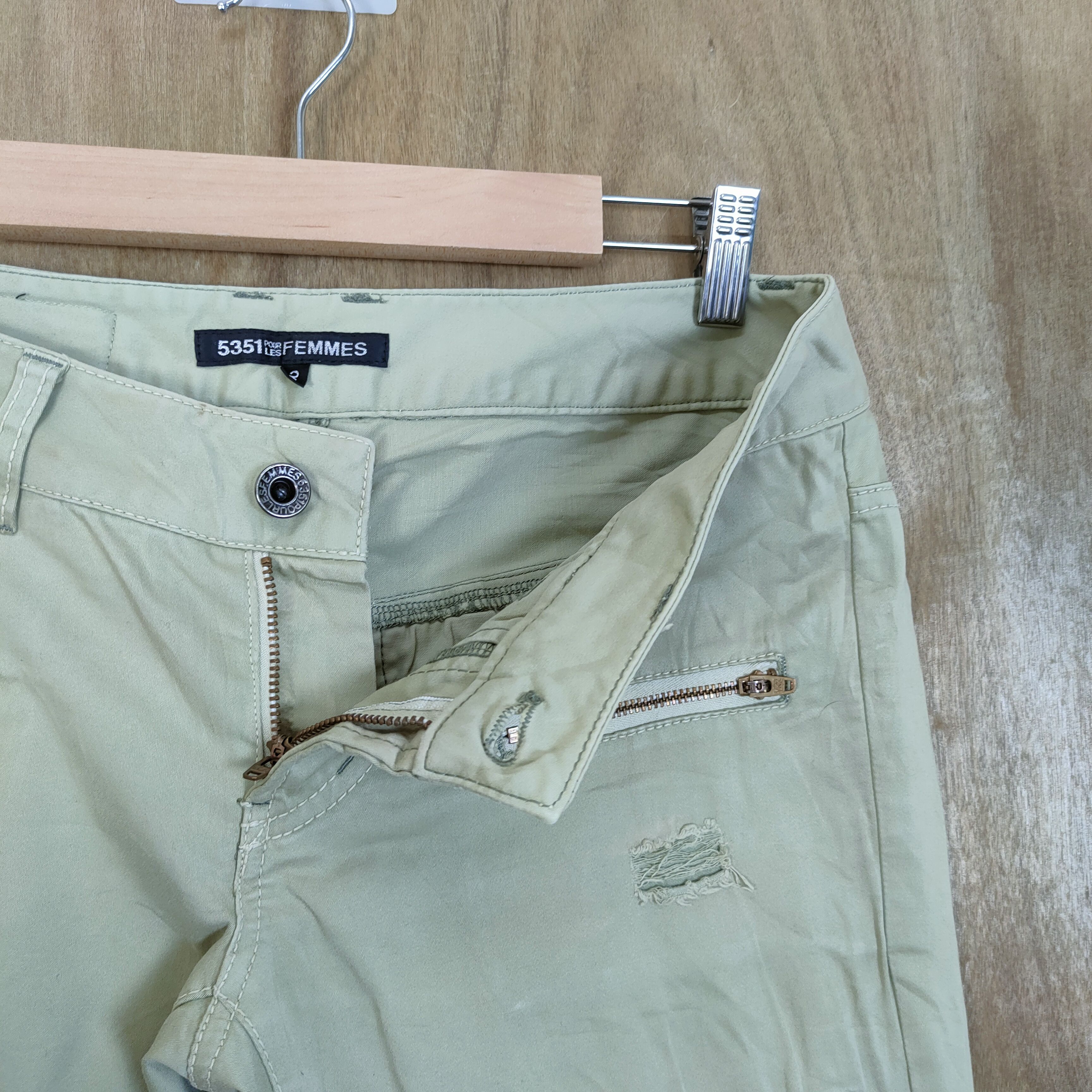5351 POUR LES HOMMES 5351 LIGHT GREEN PATCHWORK BORO/ SHASIKO STREETWEAR PANTS Size US 29 - 10 Thumbnail