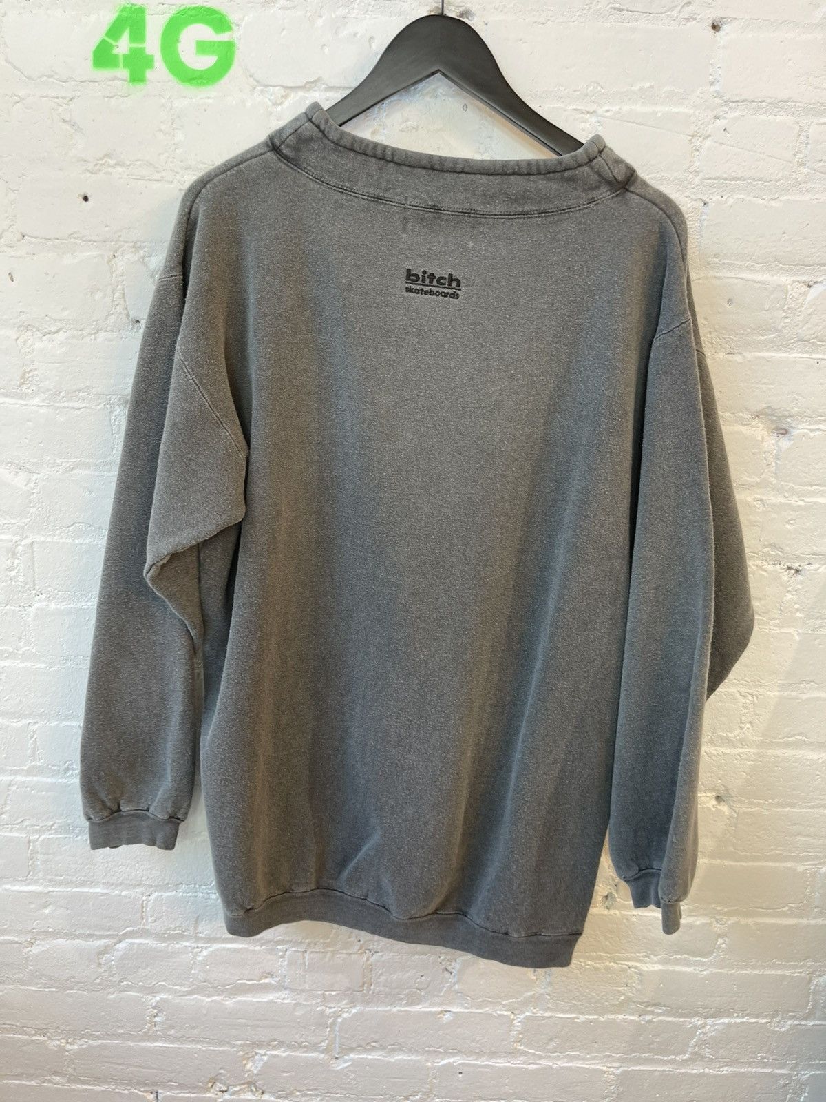 Vintage 90s BITCH SKATEBOARD Sun Faded Sweater Hoodie Baggy Size US L / EU 52-54 / 3 - 9 Thumbnail