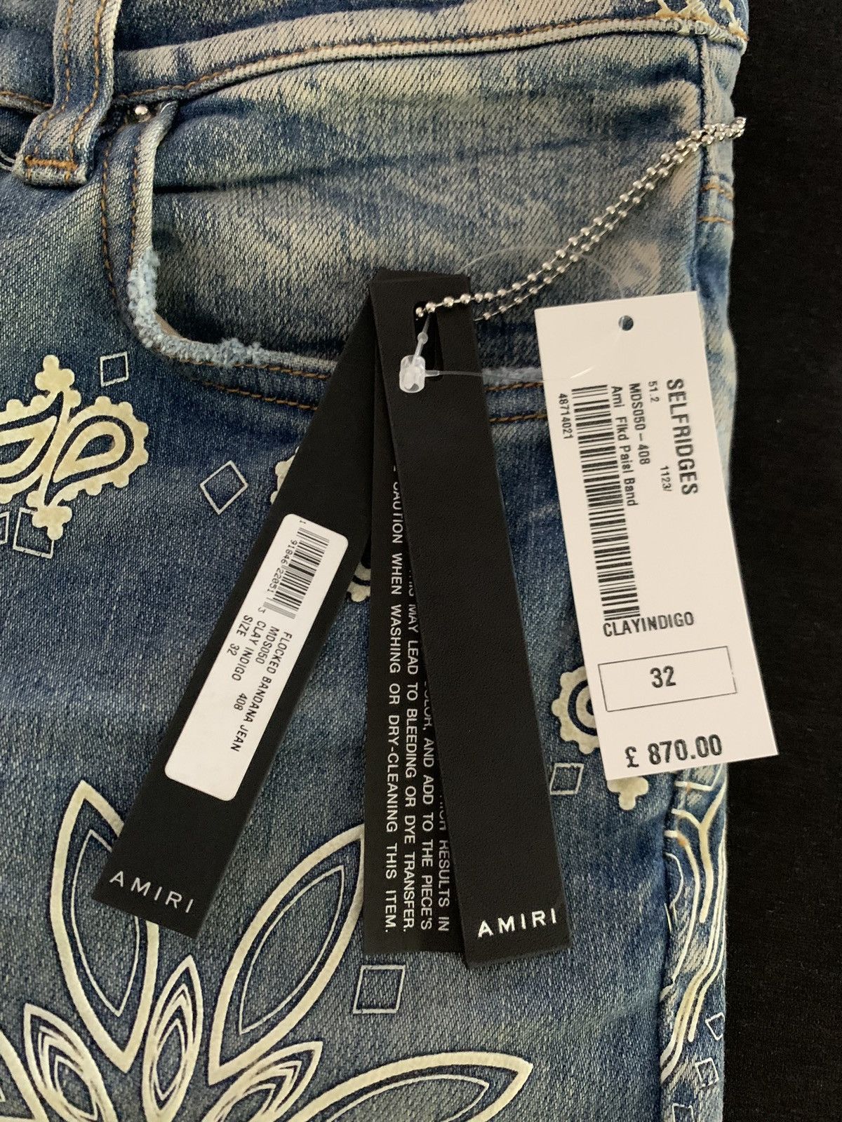 Amiri Amiri Flocked Paisley Bandana Jeans Size US 32 / EU 48 - 3 Thumbnail
