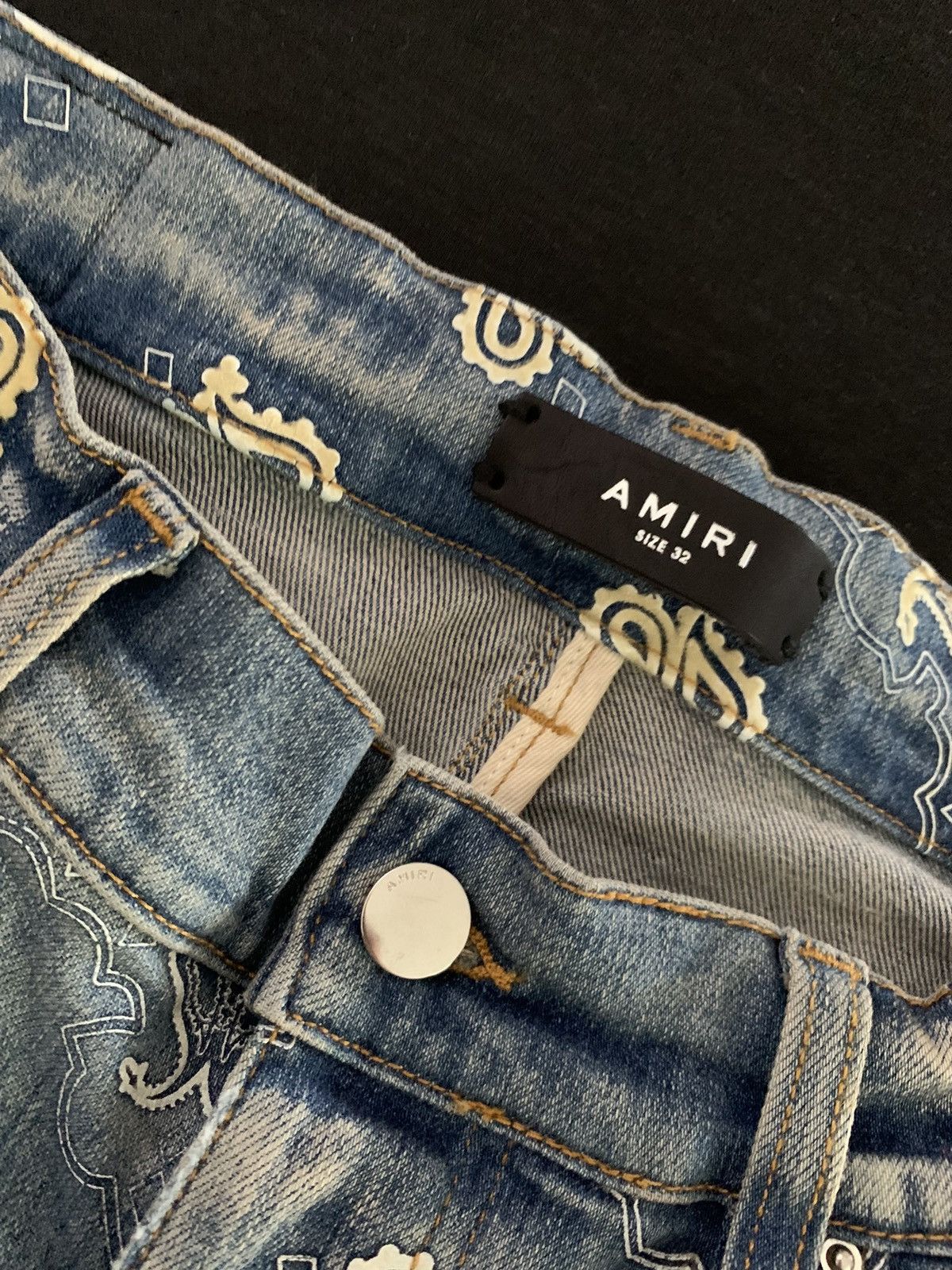 Amiri Amiri Flocked Paisley Bandana Jeans Size US 32 / EU 48 - 4 Thumbnail