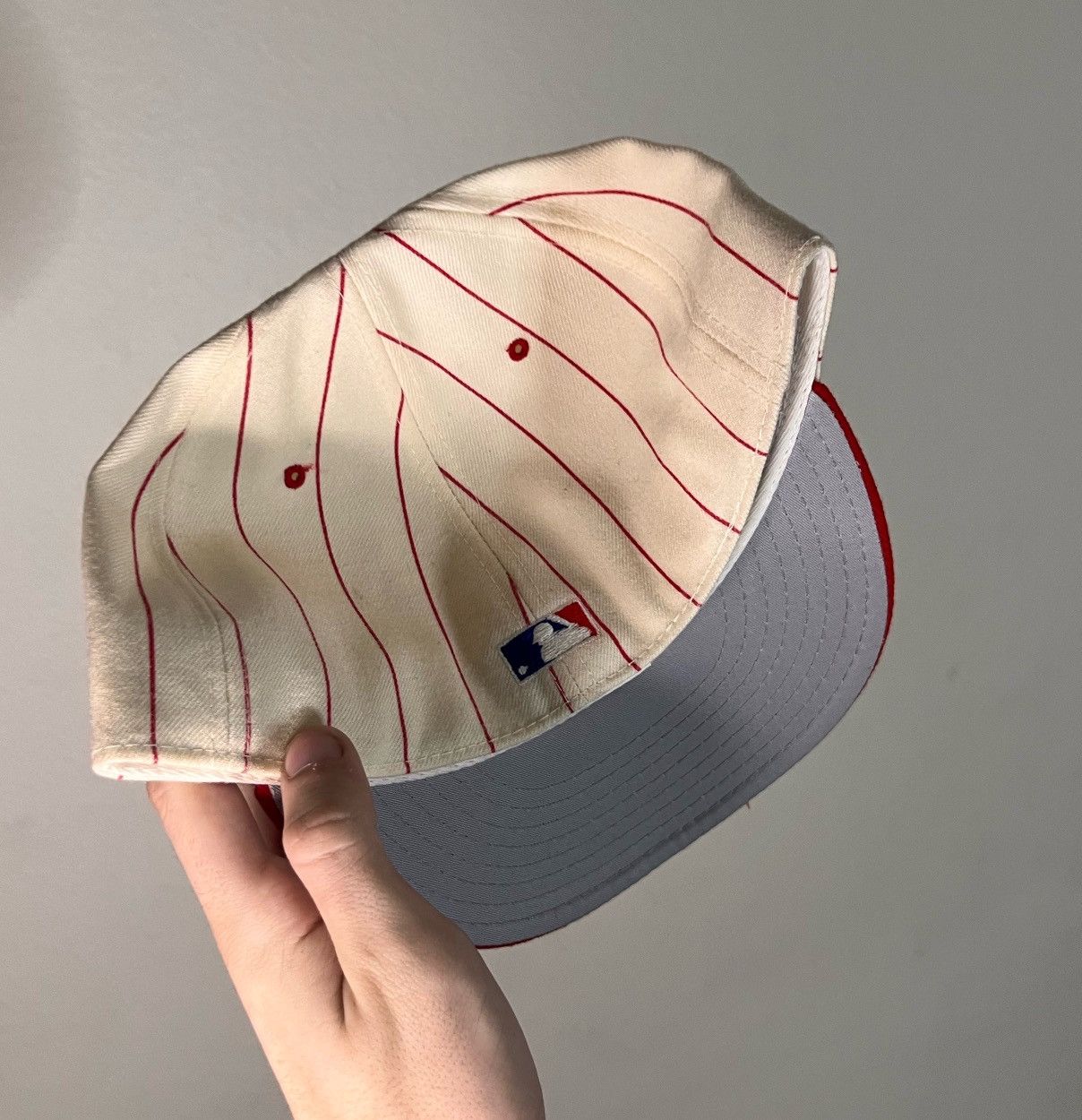 MLB × Vintage Vintage Cincinnati Reds Pinstriped Wool Fitted Size ONE SIZE - 3 Thumbnail