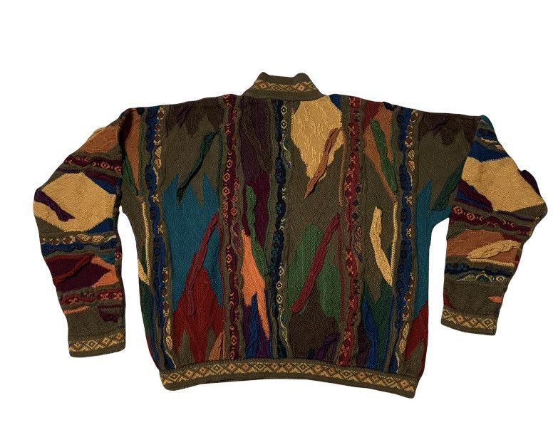 Top Vintage 90s Earth Tone Coogi Sweater Biggie Smalls Style Size L