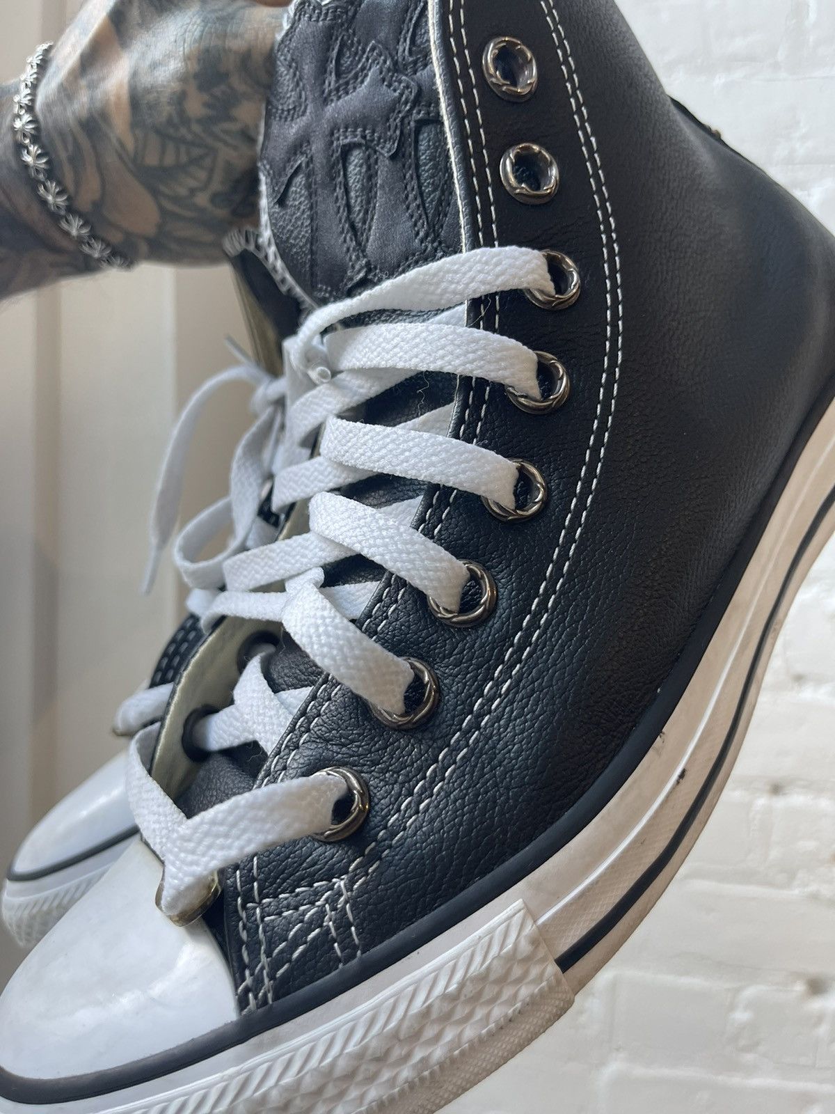Chrome Hearts Converse 2021 LEATHER CROSS PATCH SZ9.5 10