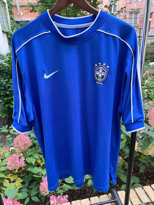 NIKE BRAZIL 2000 AWAY JERSEY BLUE - Soccer Plus