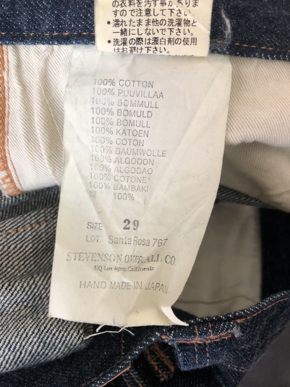 Stevenson Overall Co. Stevenson Overall Japan Lot 767-OSX Denim Selvedge Jeans Size US 29 - 22 Thumbnail