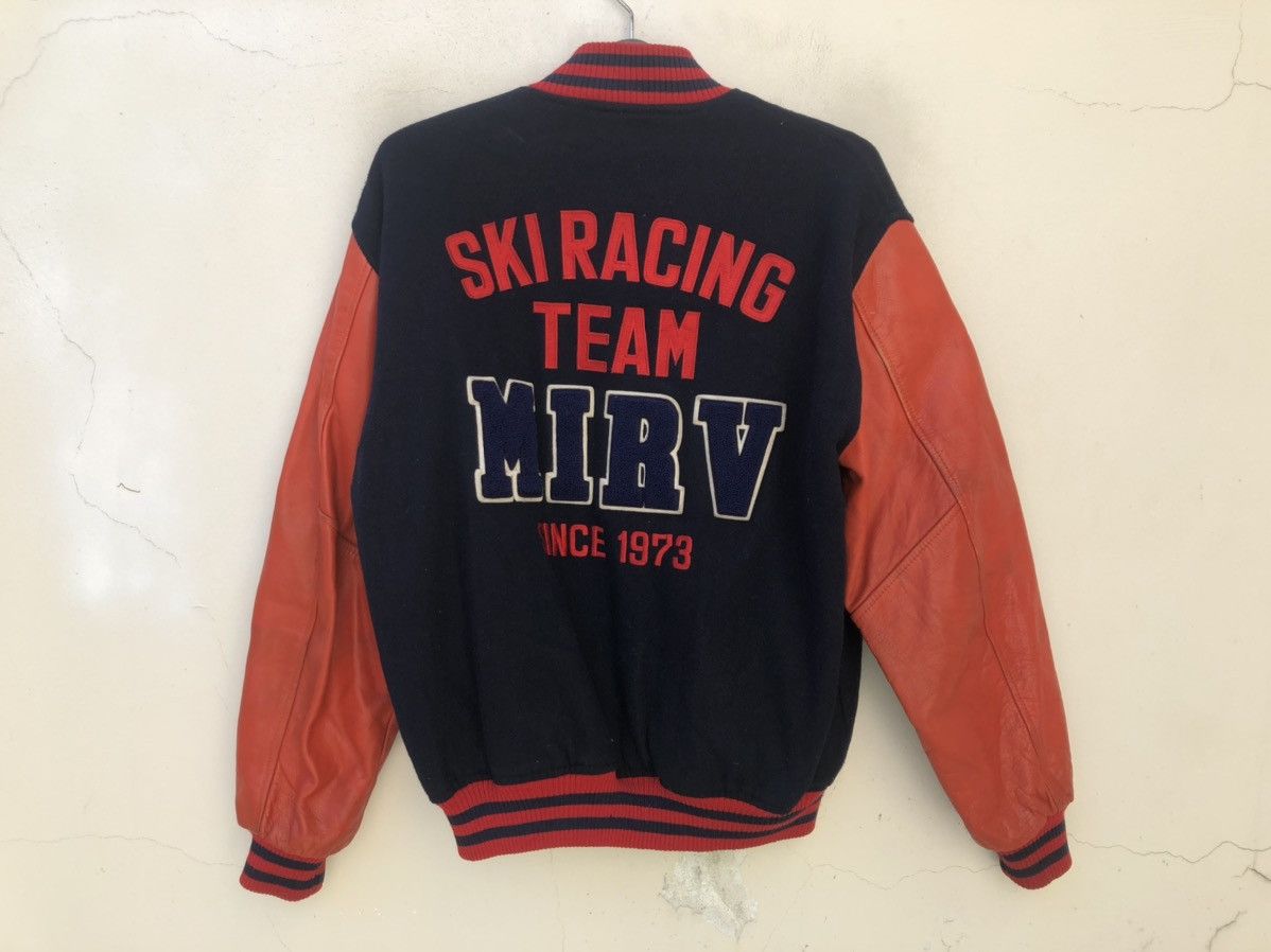 Leather Vintage 90s MIRV Ski Racing Team QB Club Varsity Jacket Size US M / EU 48-50 / 2 - 14 Thumbnail