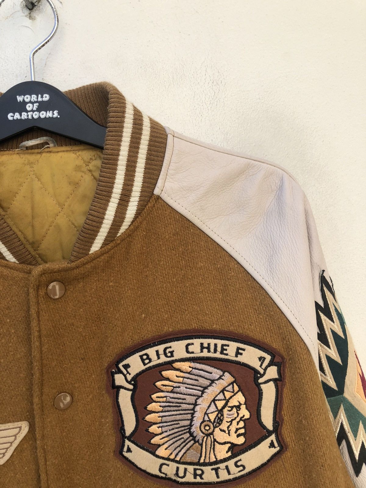 Japanese Brand × Vintage Vintage 90s GUMU Propound Japan Indian Head Varsity Jacket Size US L / EU 52-54 / 3 - 17 Thumbnail