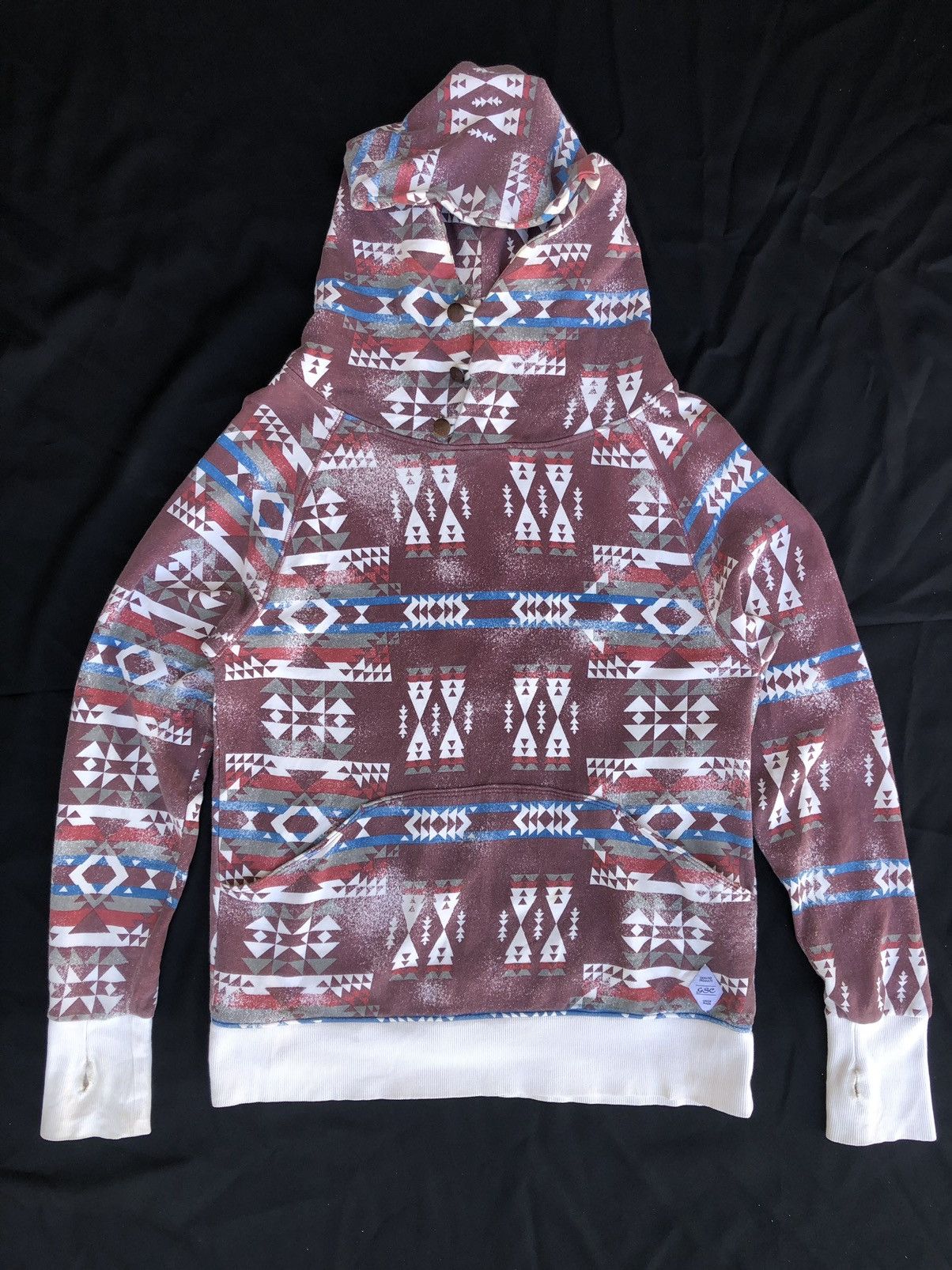 go slow caravan GSC Union Made Aztec Navajo Pattern Hoodie Sweatshirt Size US L / EU 52-54 / 3 - 1 Thumbnail
